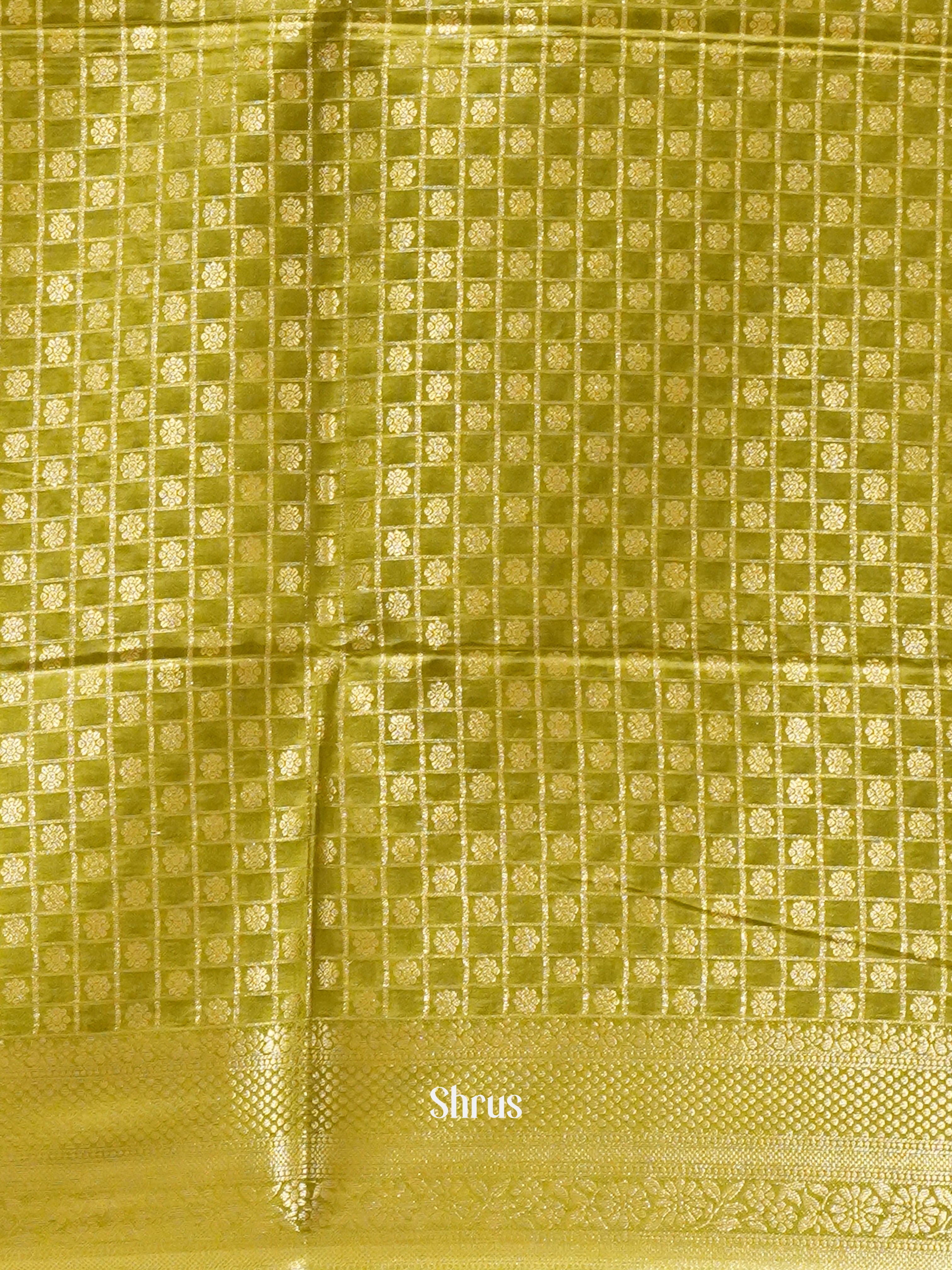 Green(Single Tone) -semi silk cotton Saree - Shop on ShrusEternity.com