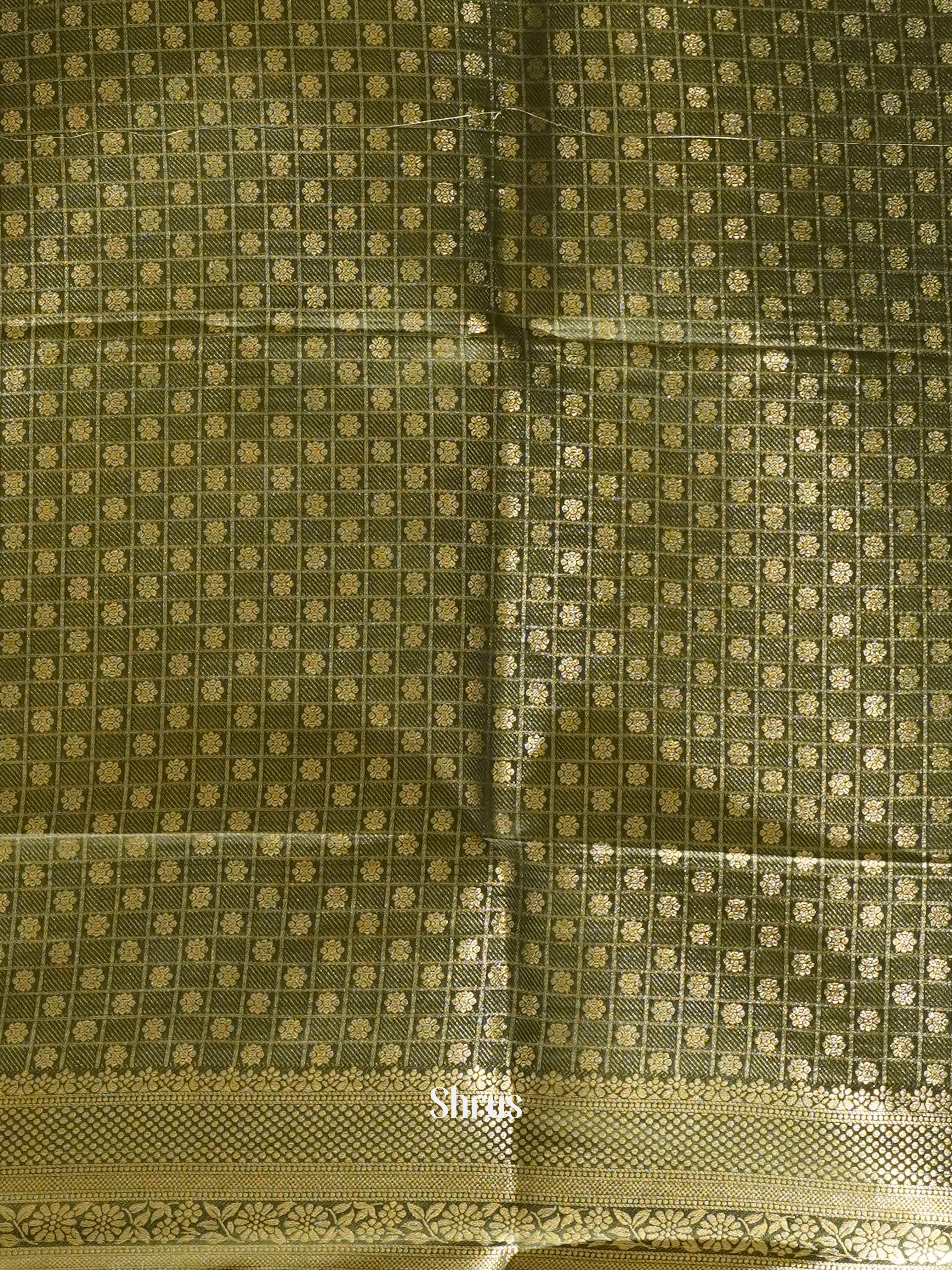 Light Green & Green -semi silk cotton Saree - Shop on ShrusEternity.com