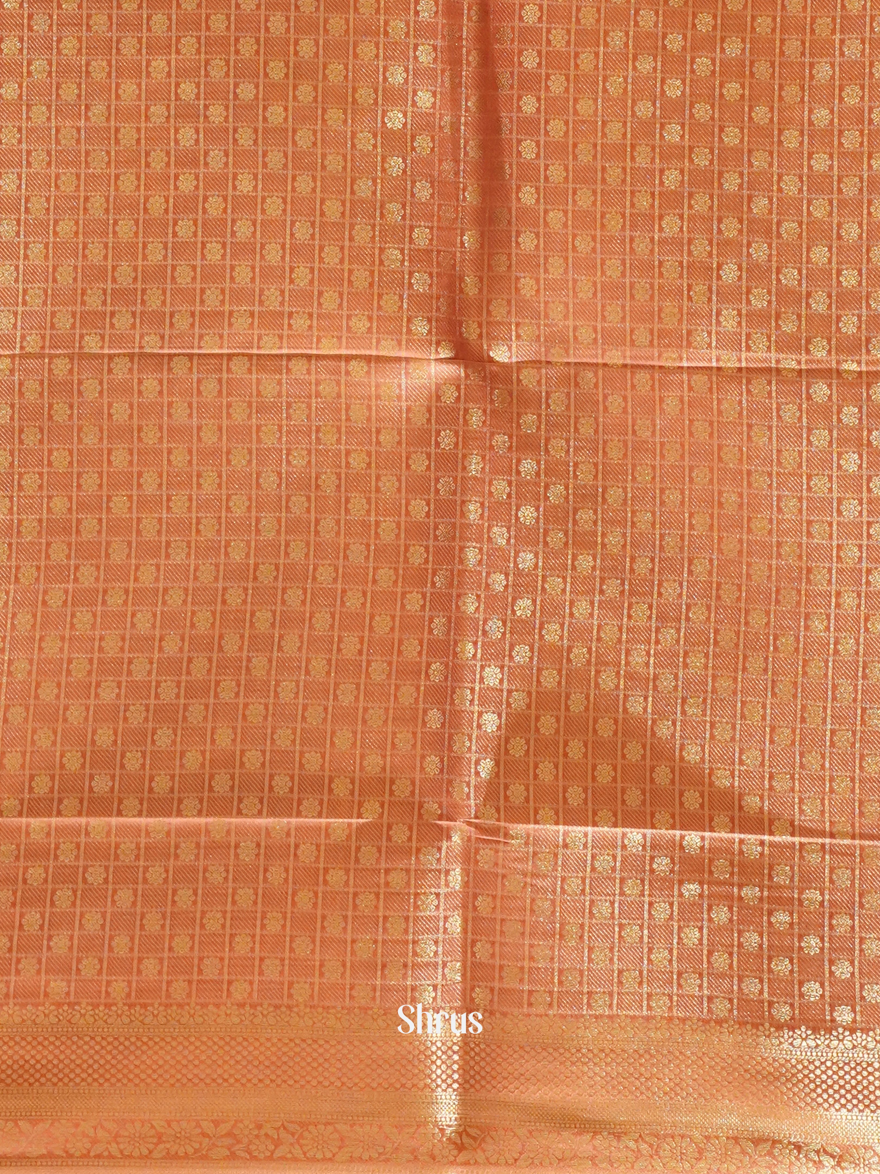 Violet & Orange - Semi Silk Cotton Saree - Shop on ShrusEternity.com