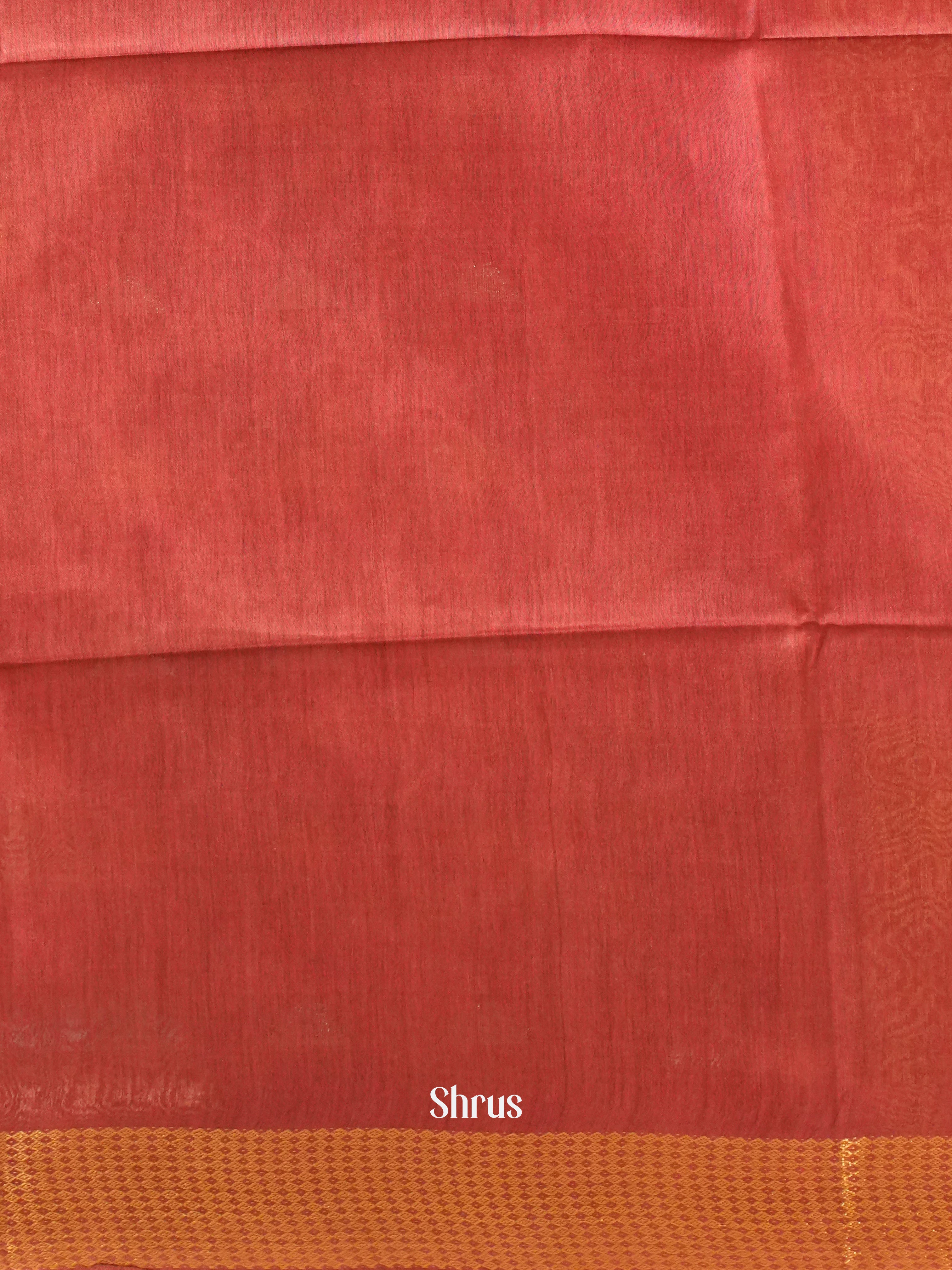 Red(Single Tone) - Semi Tussar Saree - Shop on ShrusEternity.com