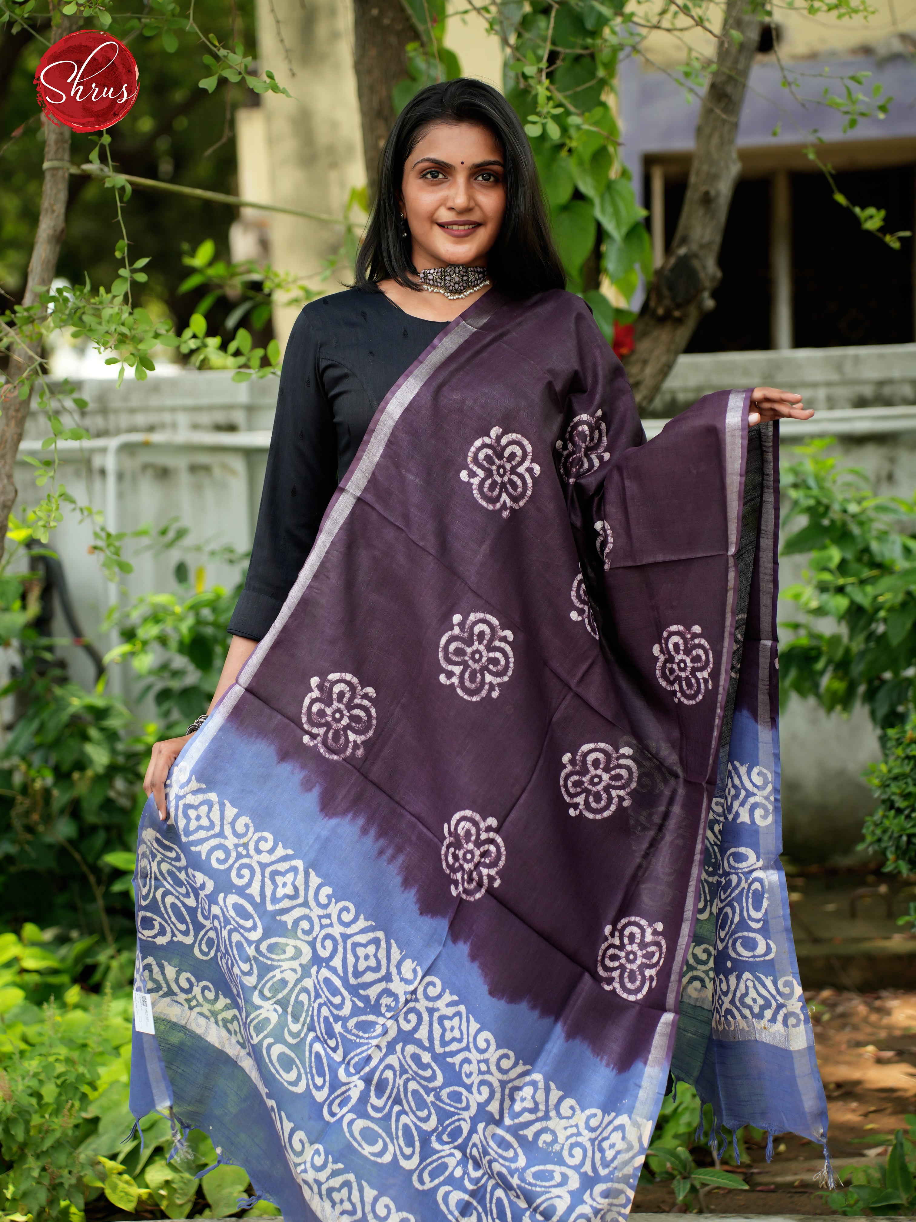 Jamun & Blue - Bhatik Dupatta - Shop on ShrusEternity.com