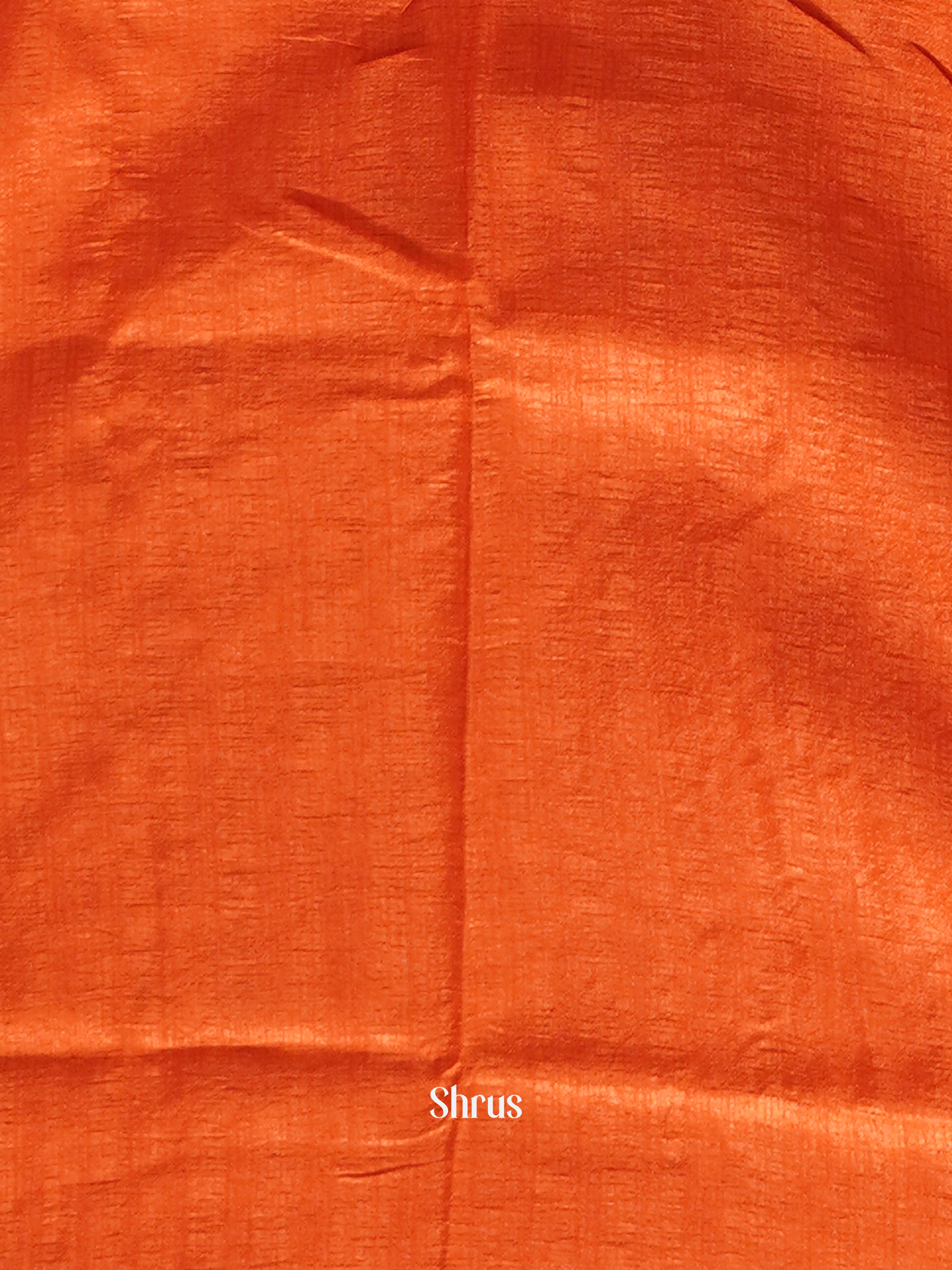 Orange(Single Tone) - Semi Kantha Saree - Shop on ShrusEternity.com