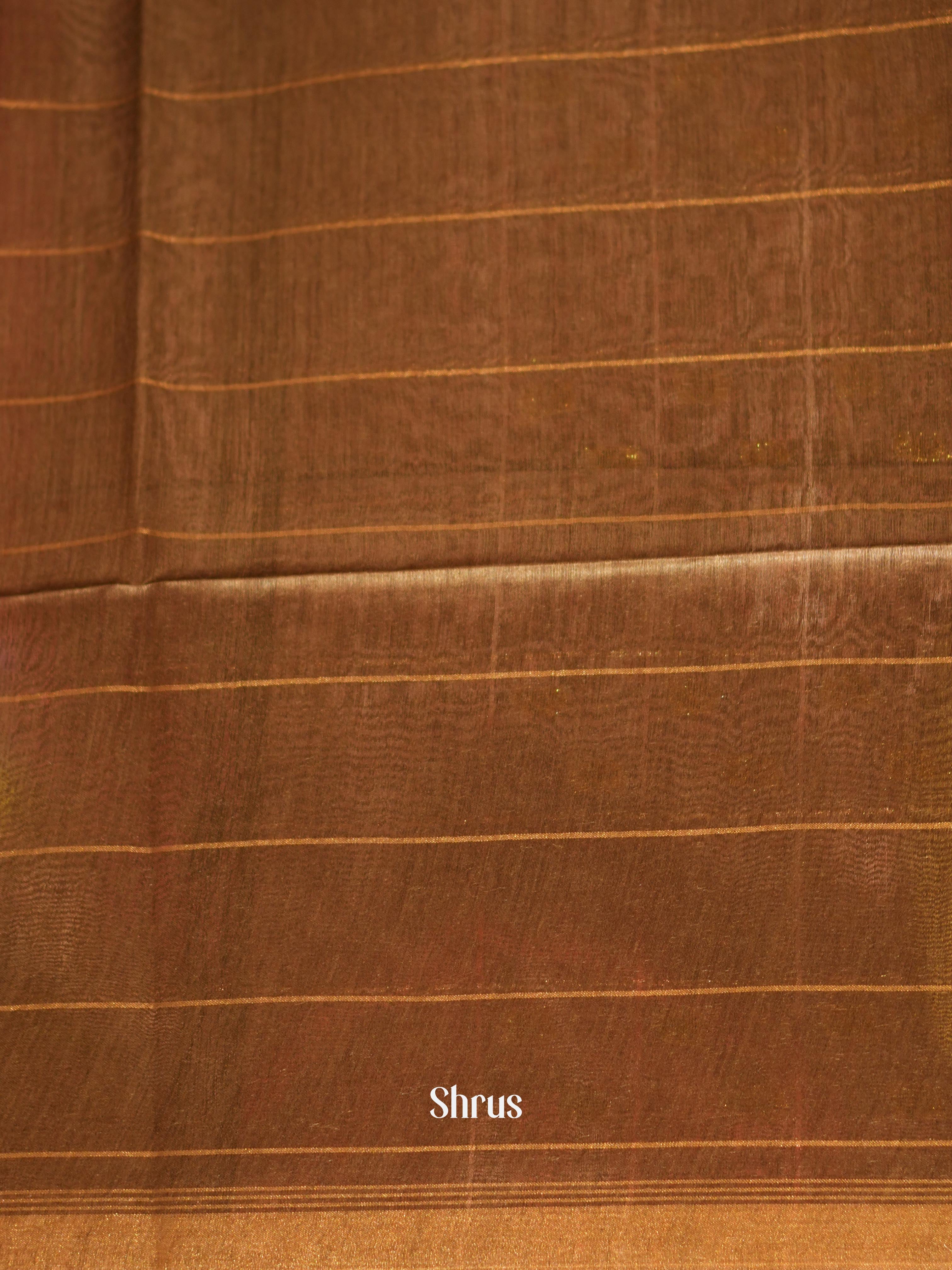 Brown(Single Tone) - Tussar Saree - Shop on ShrusEternity.com