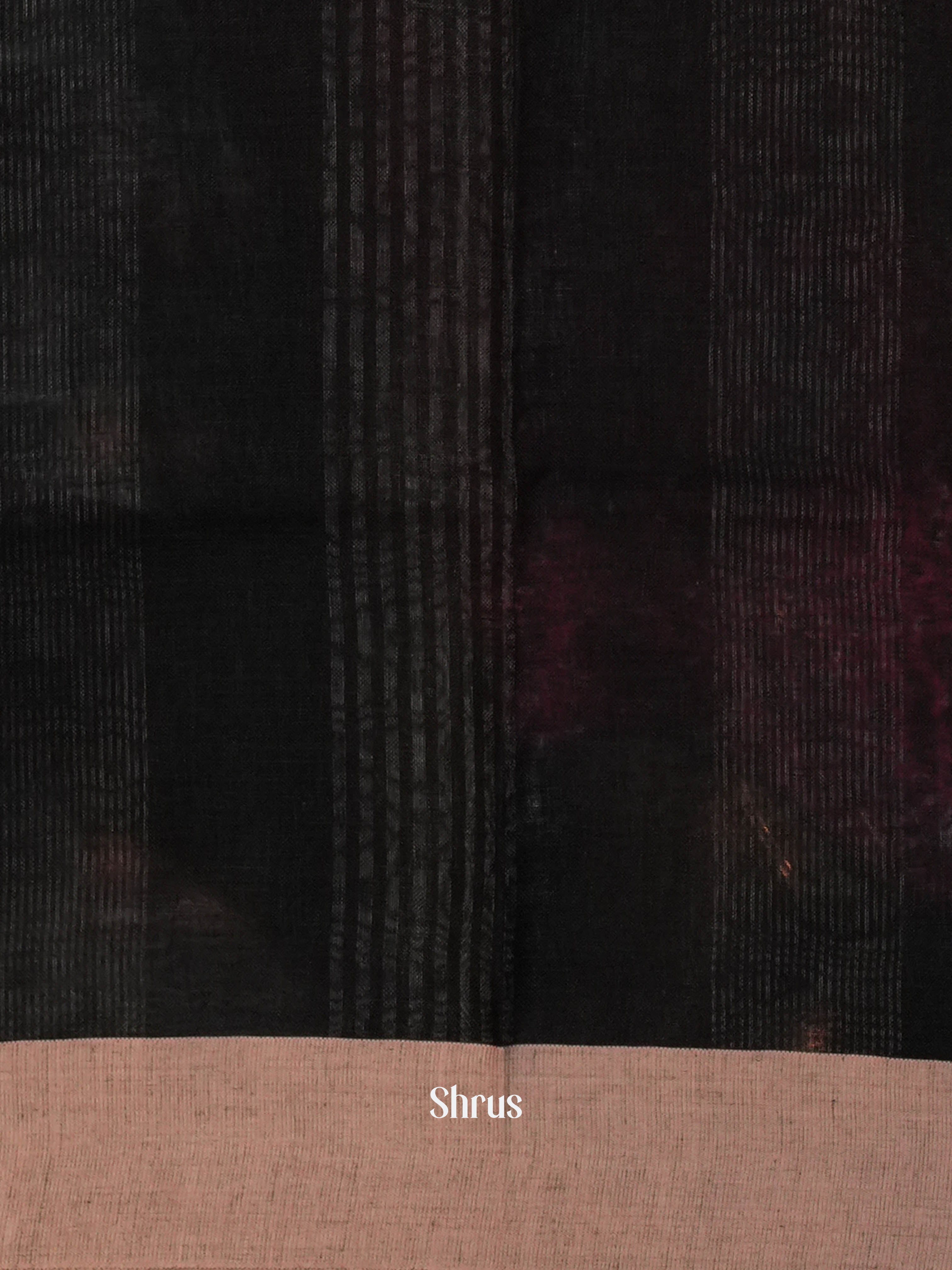 Black & Cream - Linen Saree Saree - Shop on ShrusEternity.com