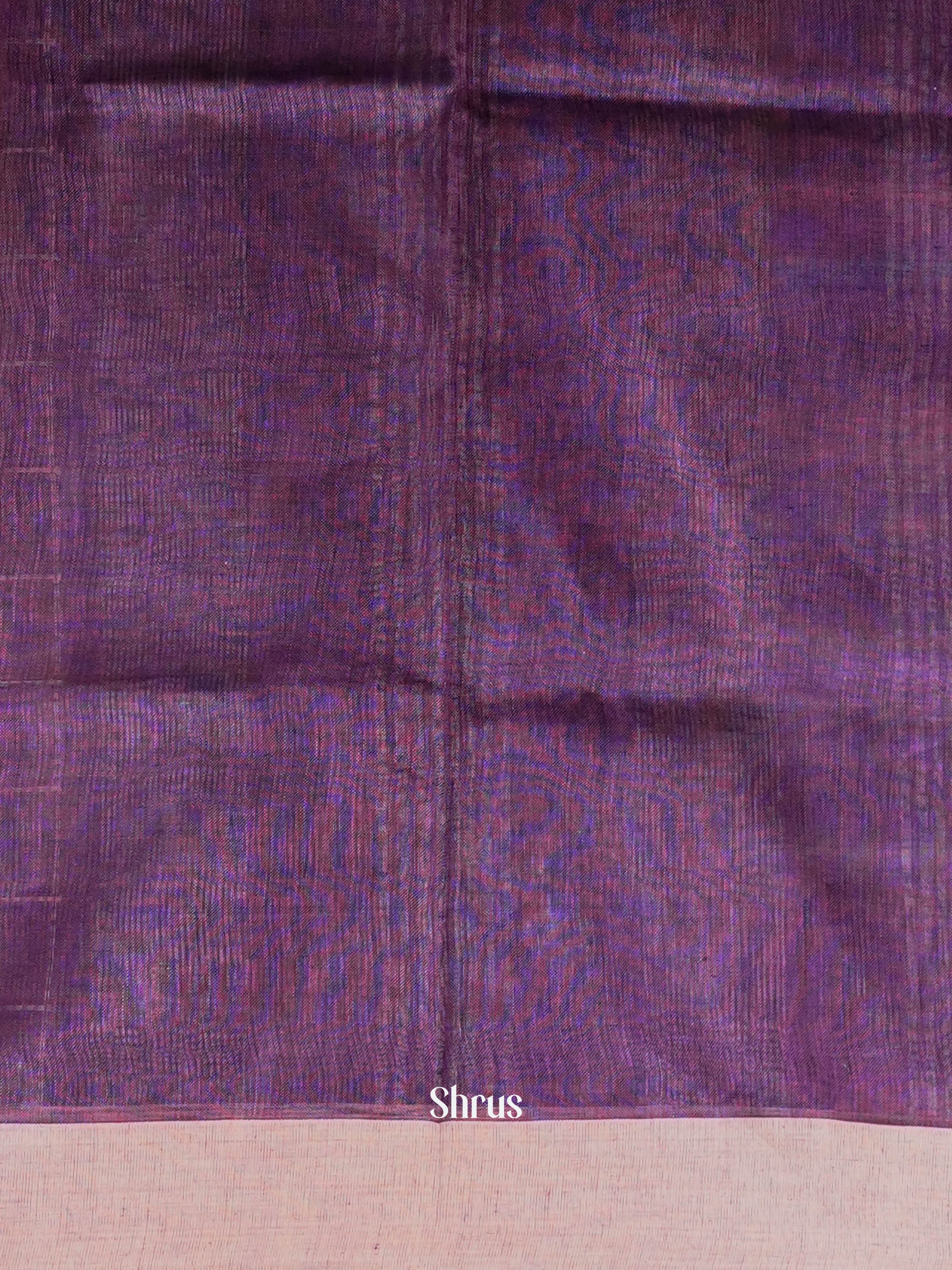 Purple & Dusty Pink - Linen Saree - Shop on ShrusEternity.com