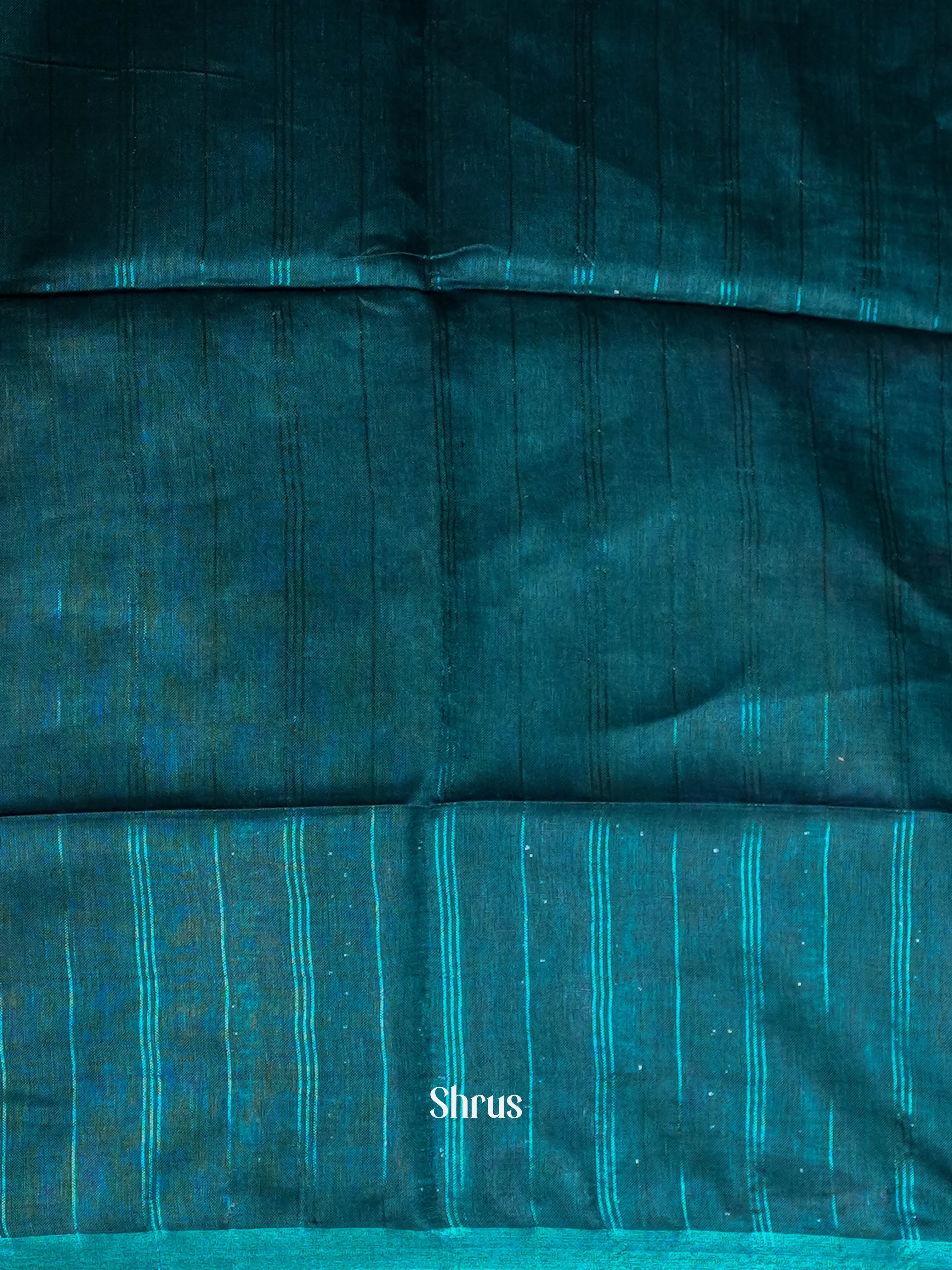 Peacock Green - Linen Saree - Shop on ShrusEternity.com