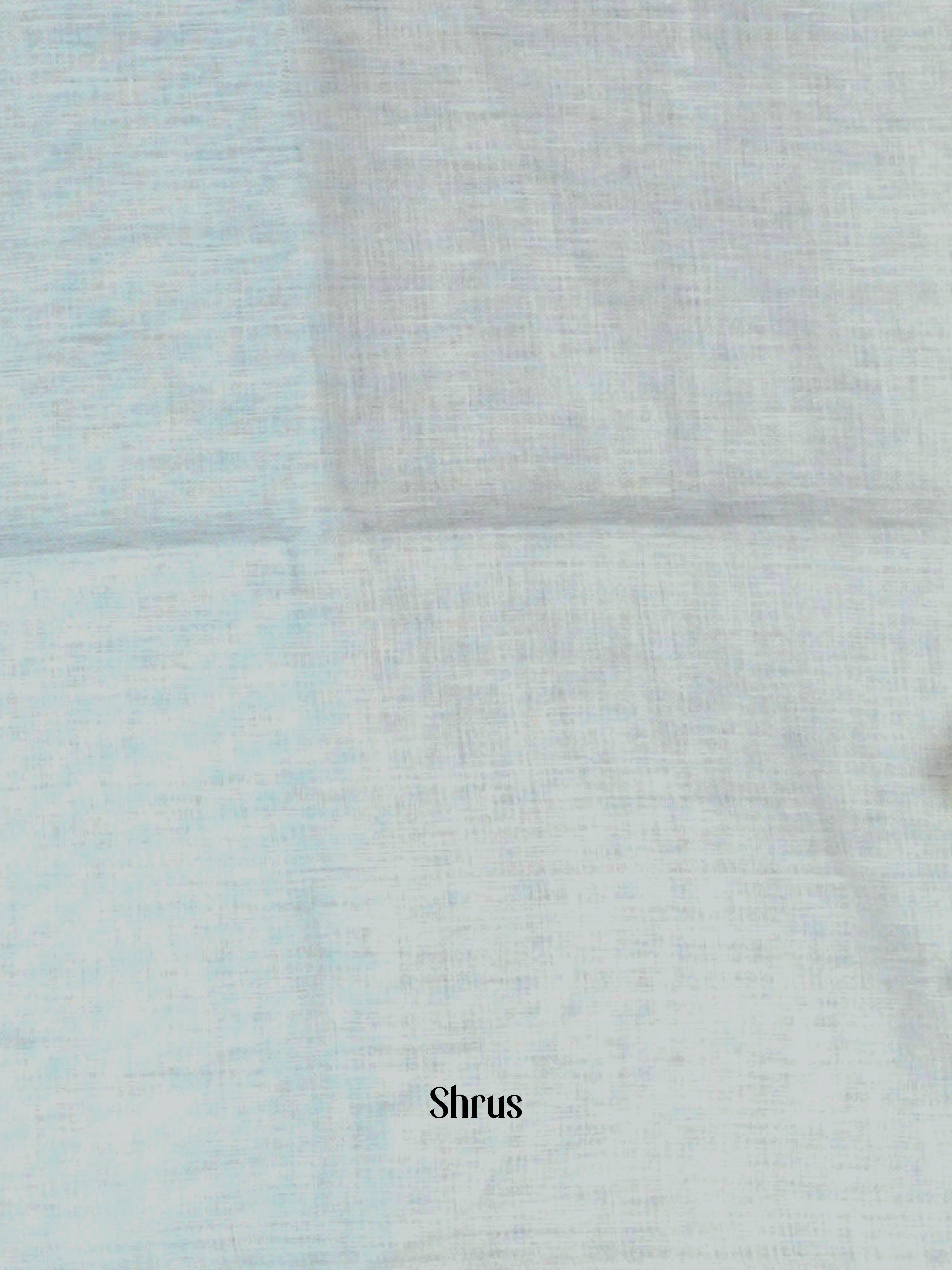 Sky Blue & Grey - Linen Saree - Shop on ShrusEternity.com
