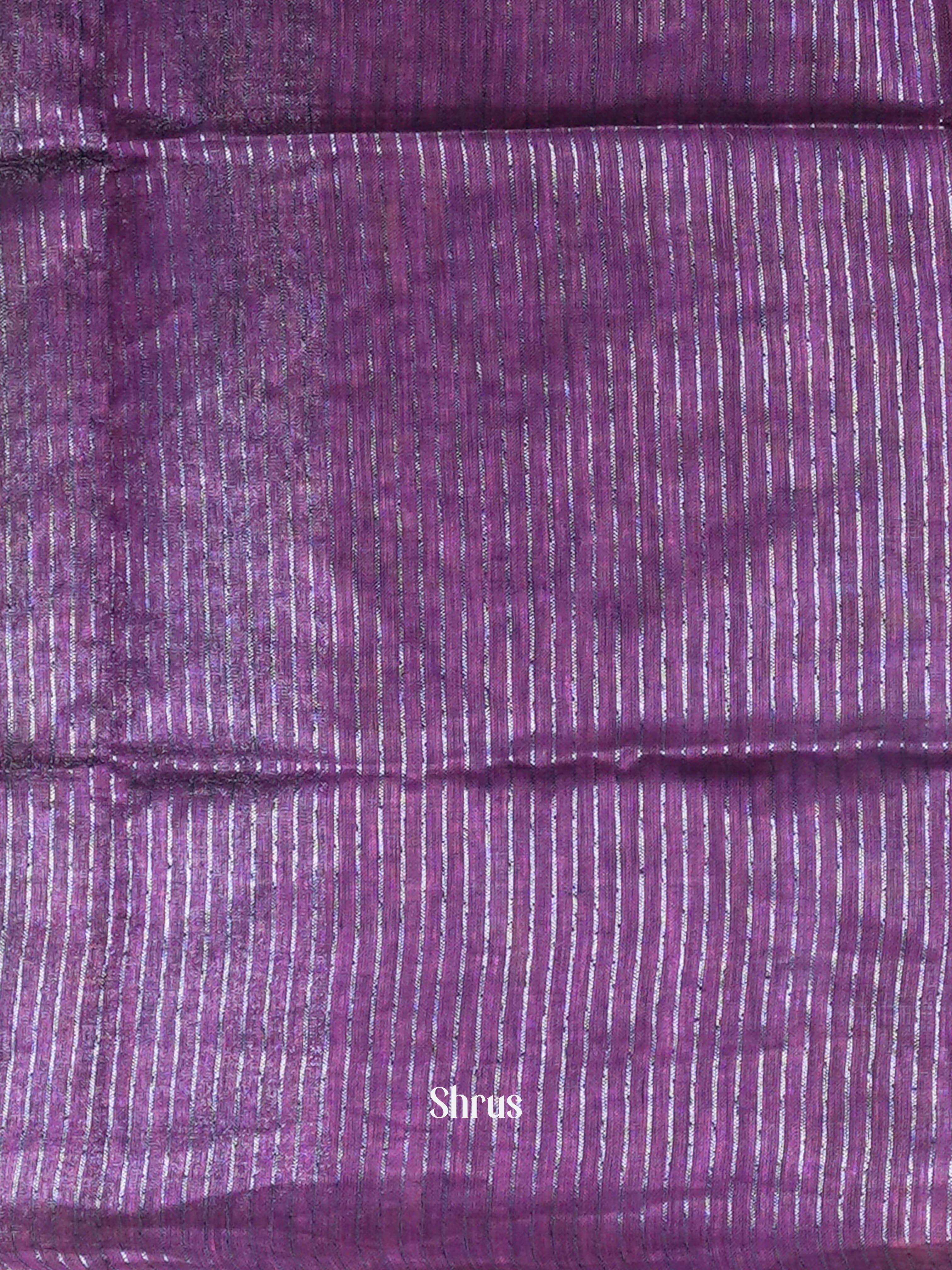 Purple - Linen Saree - Shop on ShrusEternity.com
