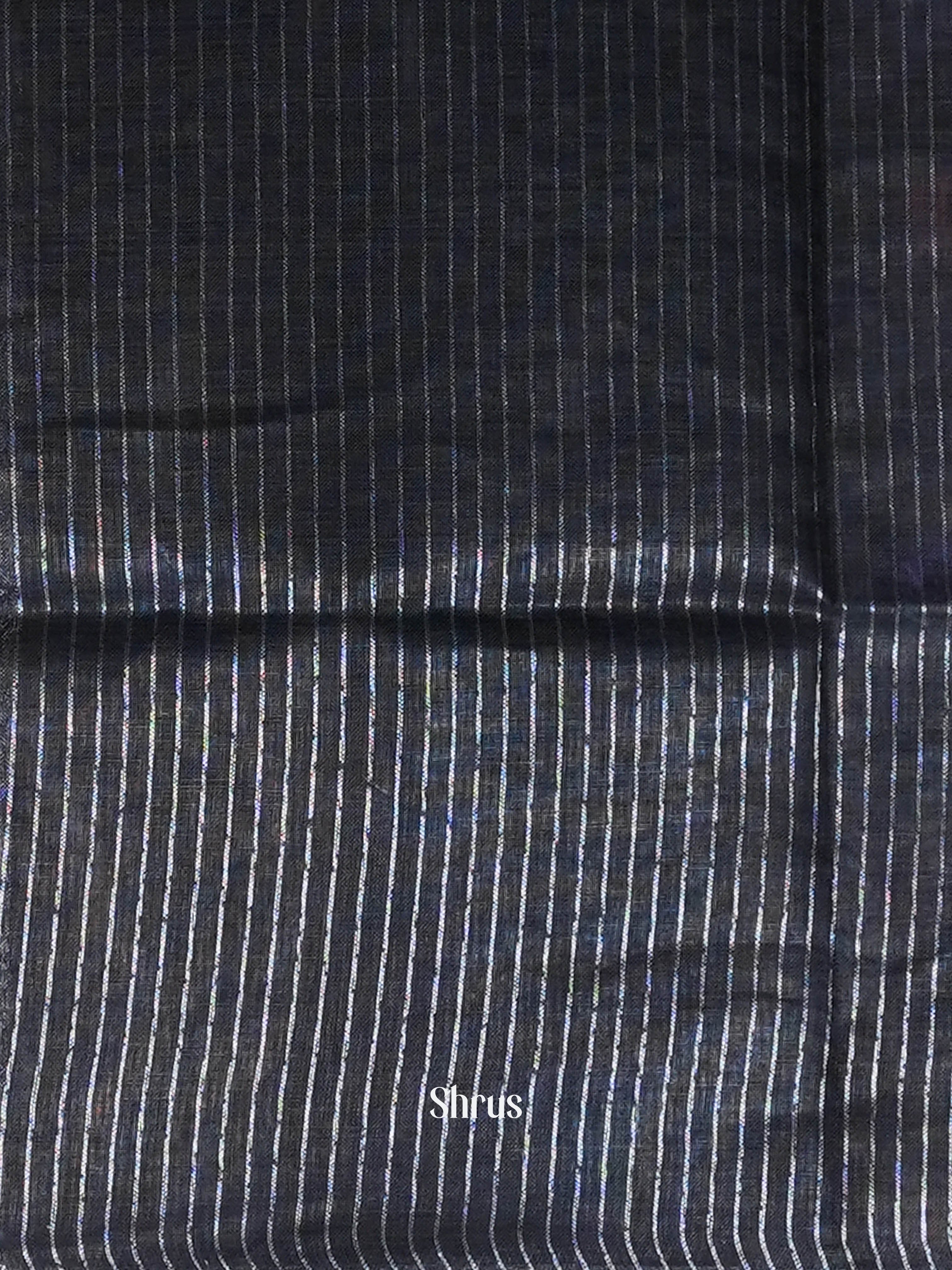 Black- Linen Saree - Shop on ShrusEternity.com