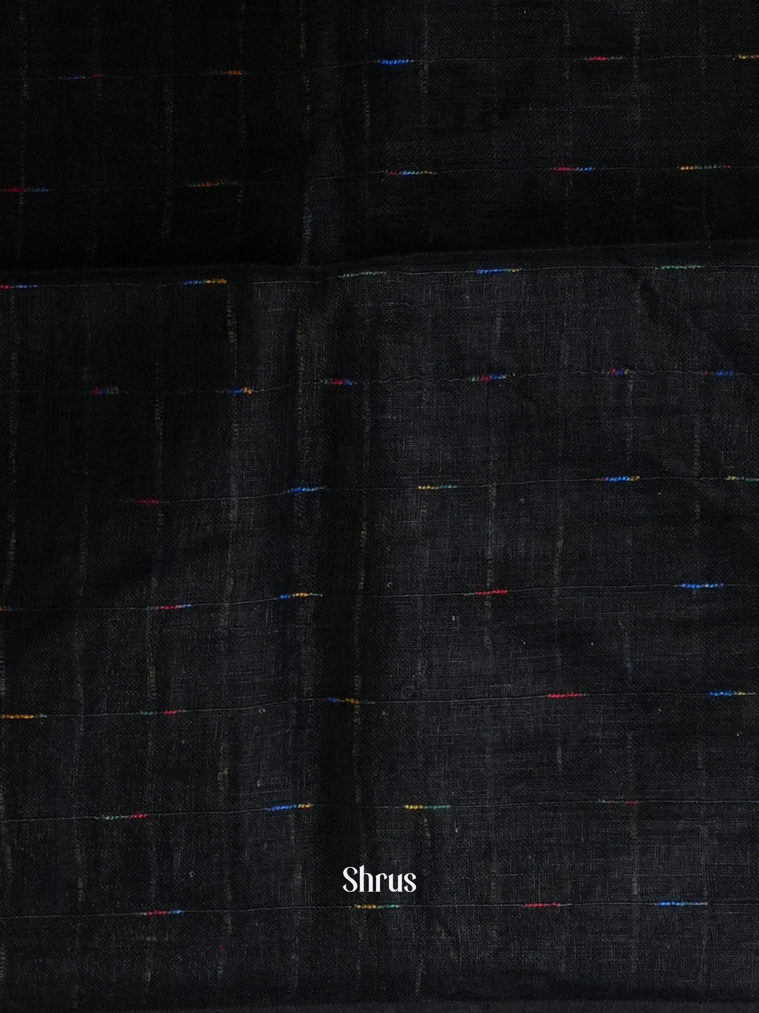 Black - Linen Saree Saree - Shop on ShrusEternity.com