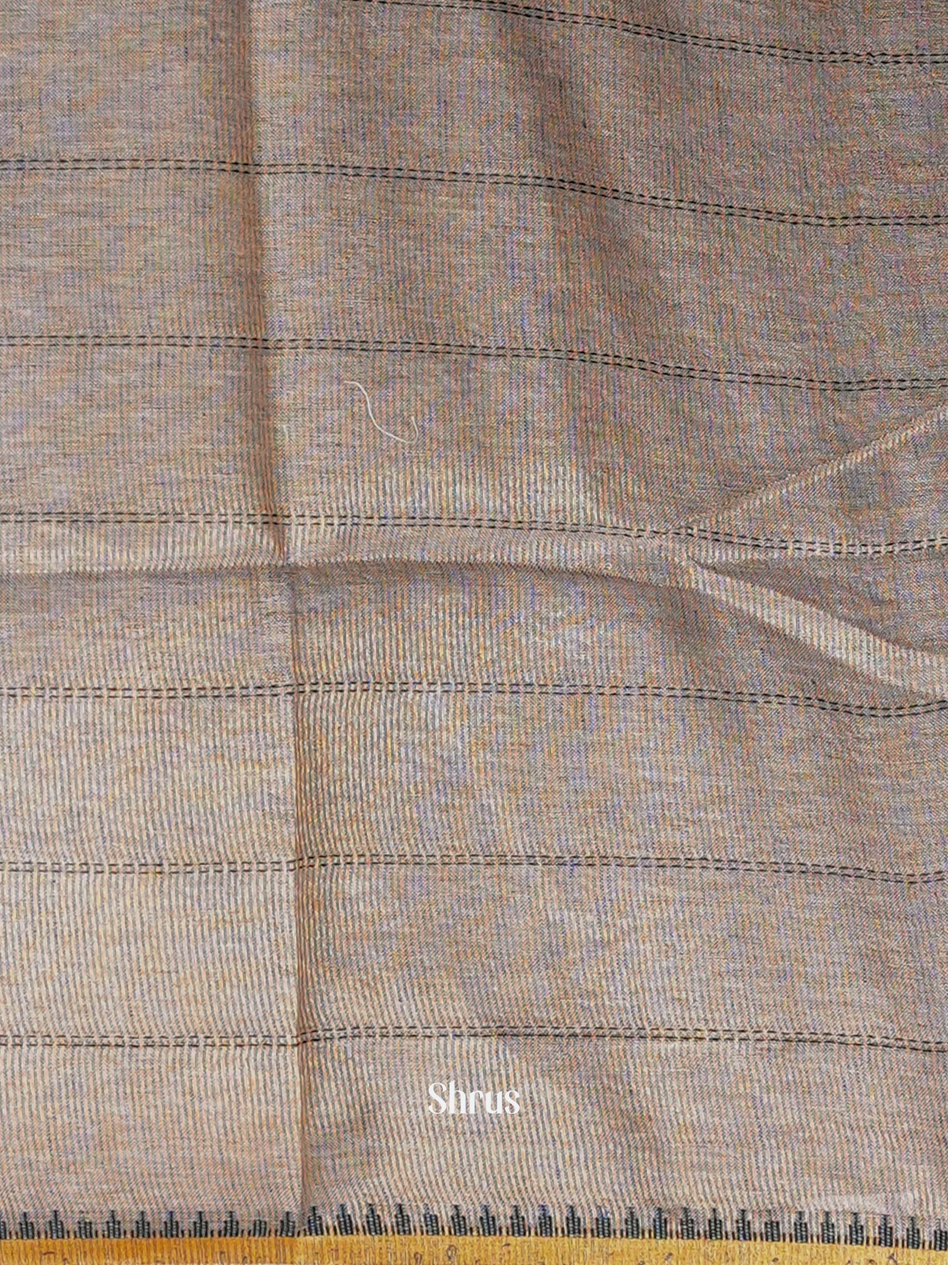 Grey - Linen Saree - Shop on ShrusEternity.com