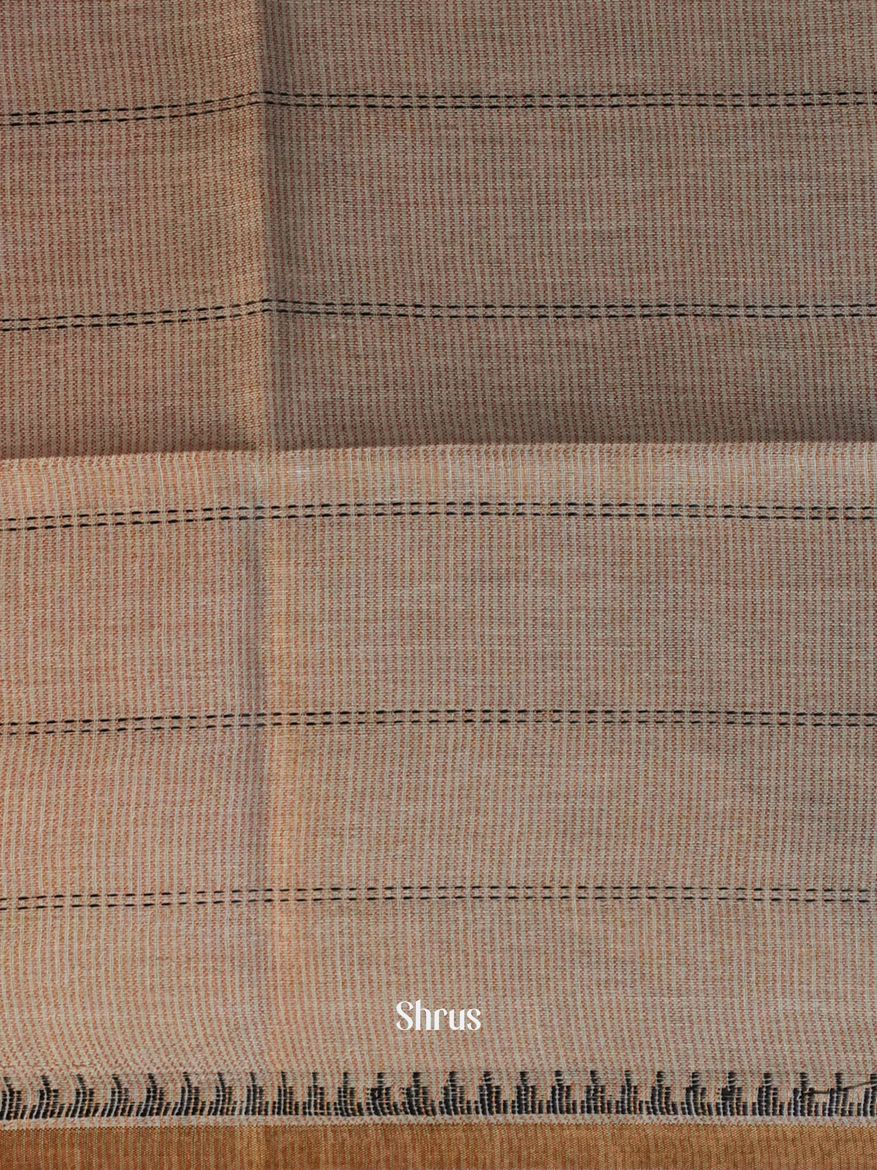 Onion Pink & Beige - Linen Saree Saree - Shop on ShrusEternity.com