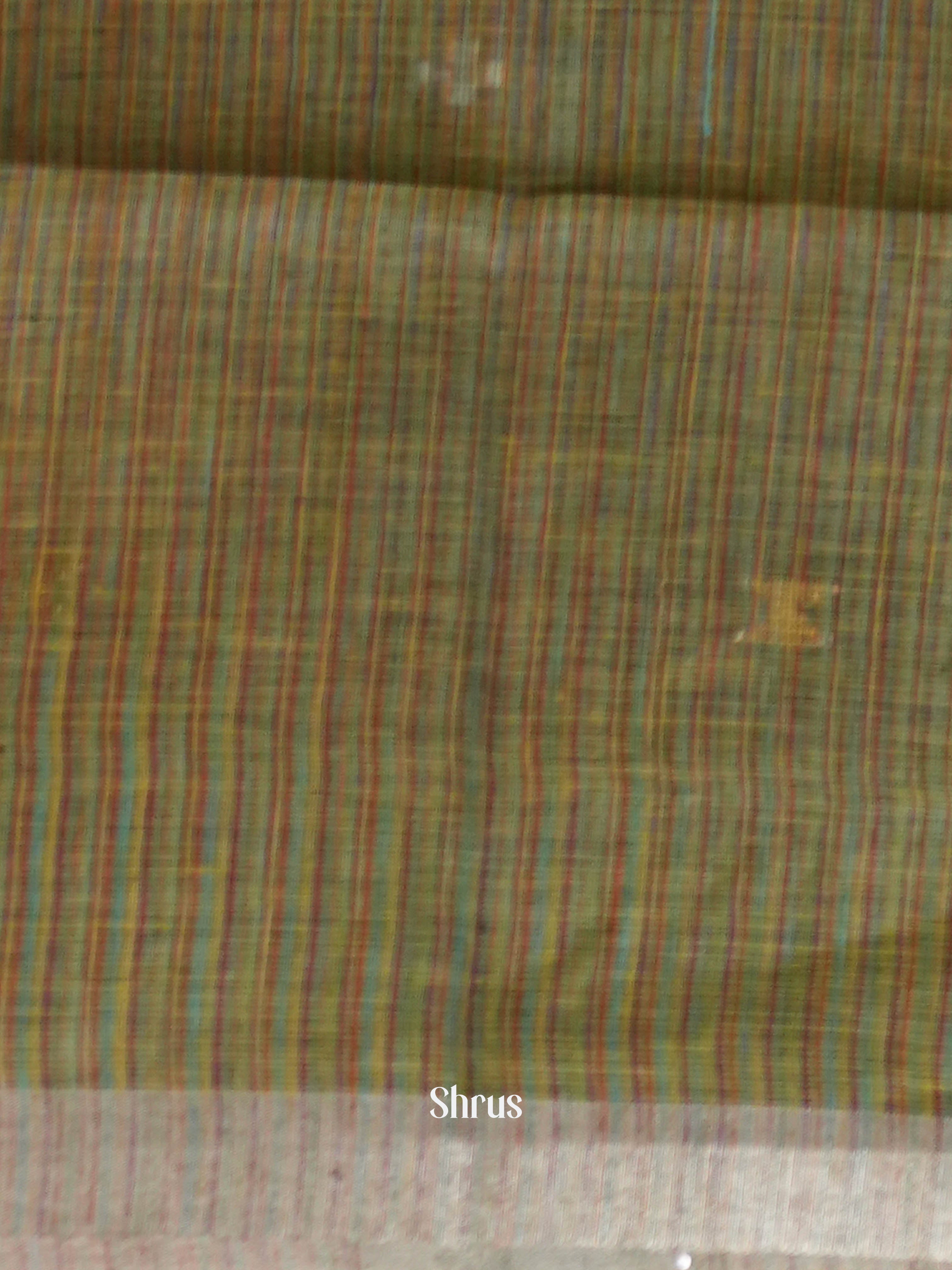 Green - Linen Saree Saree - Shop on ShrusEternity.com