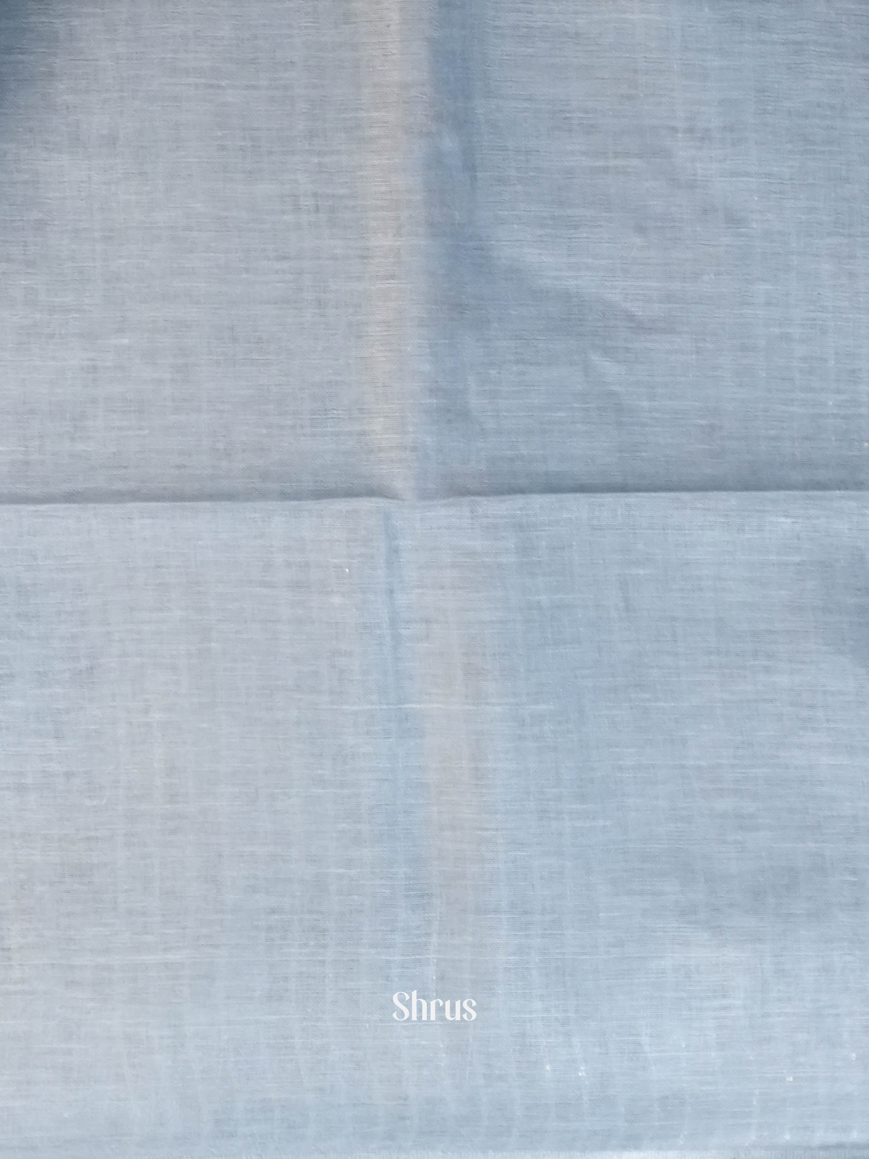 Bluish Grey - Linen Saree Saree - Shop on ShrusEternity.com