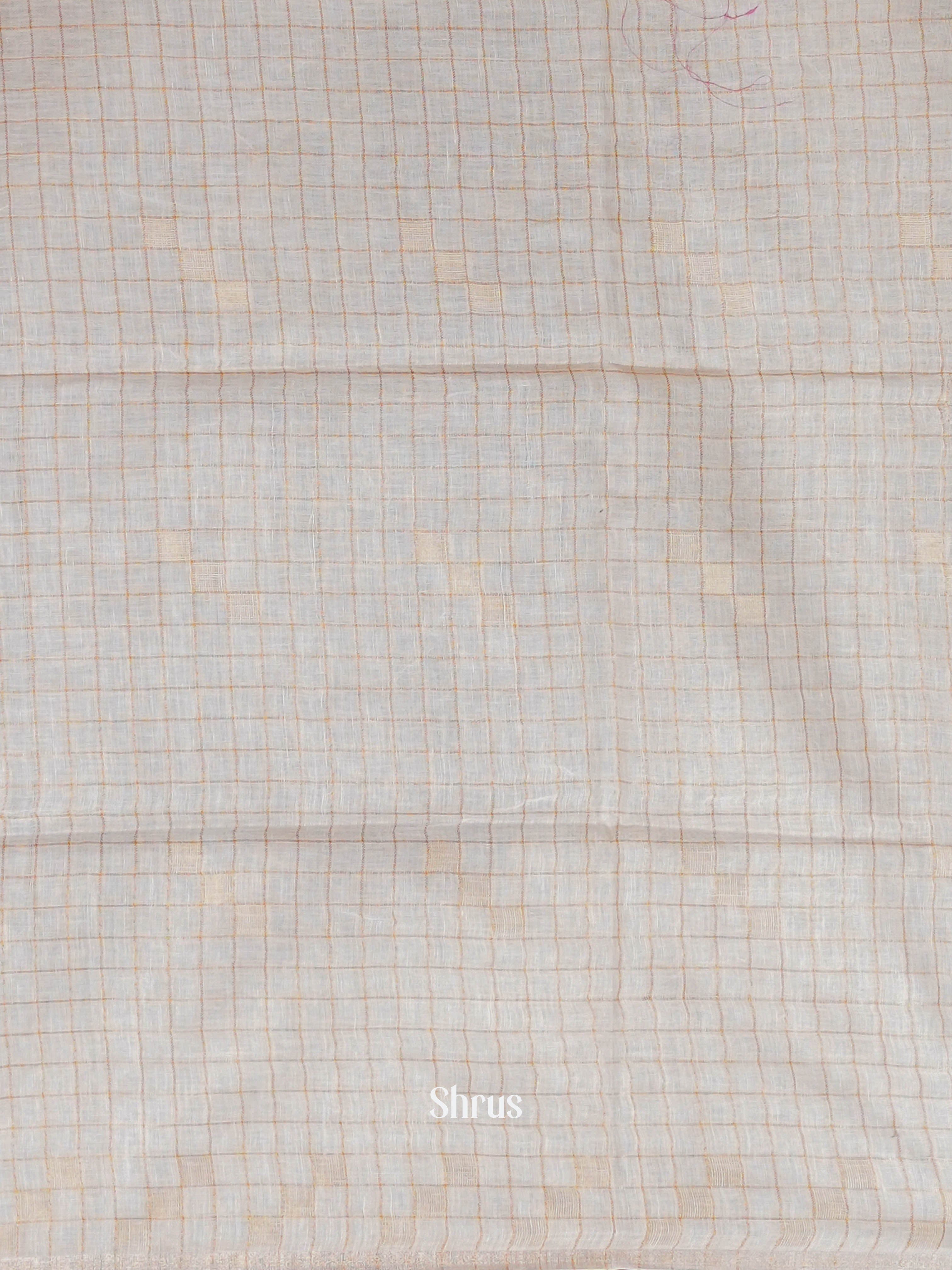 Grey & Cream - Linen Saree - Shop on ShrusEternity.com