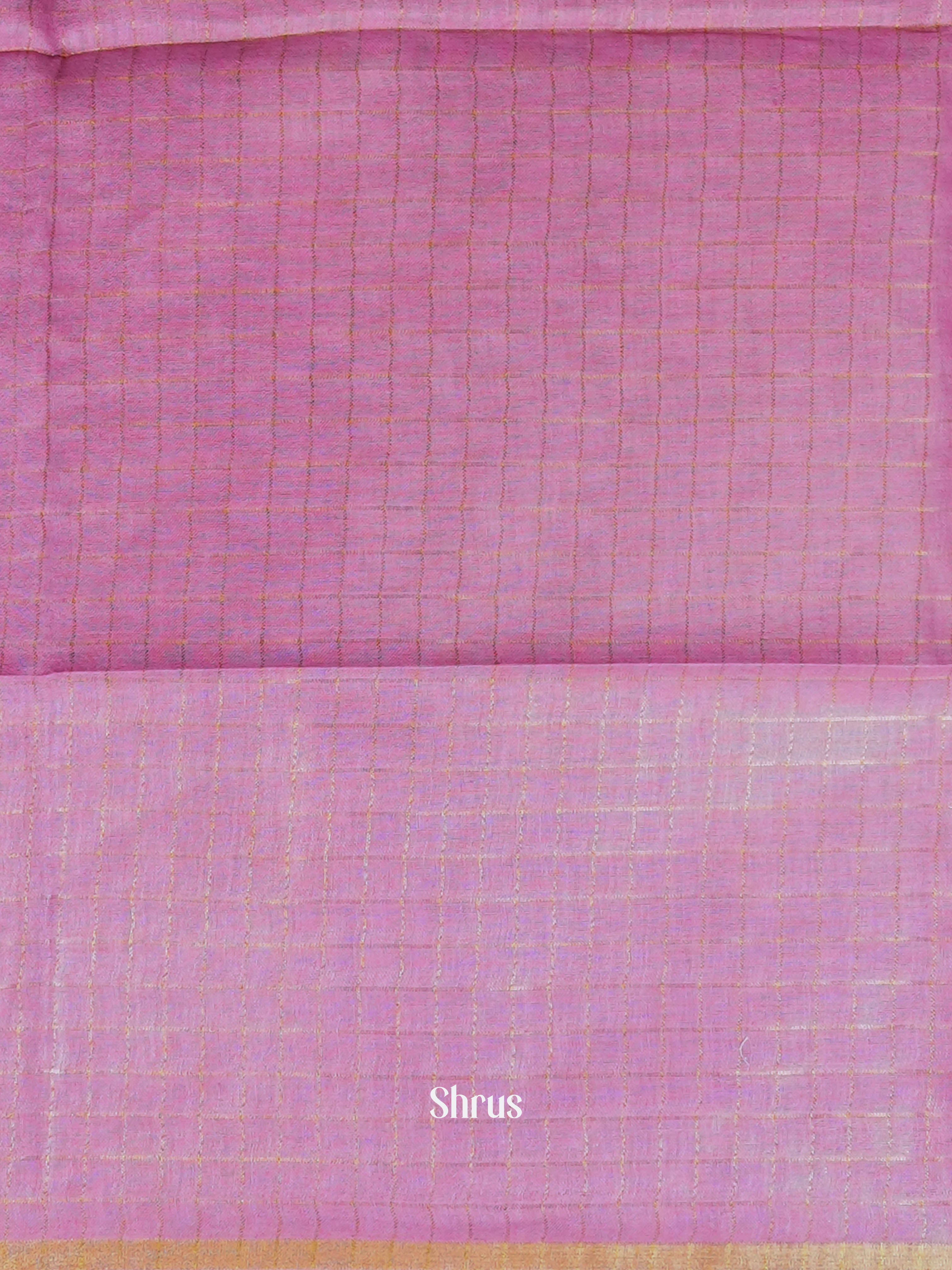 Cream & Pink - Linen Saree - Shop on ShrusEternity.com