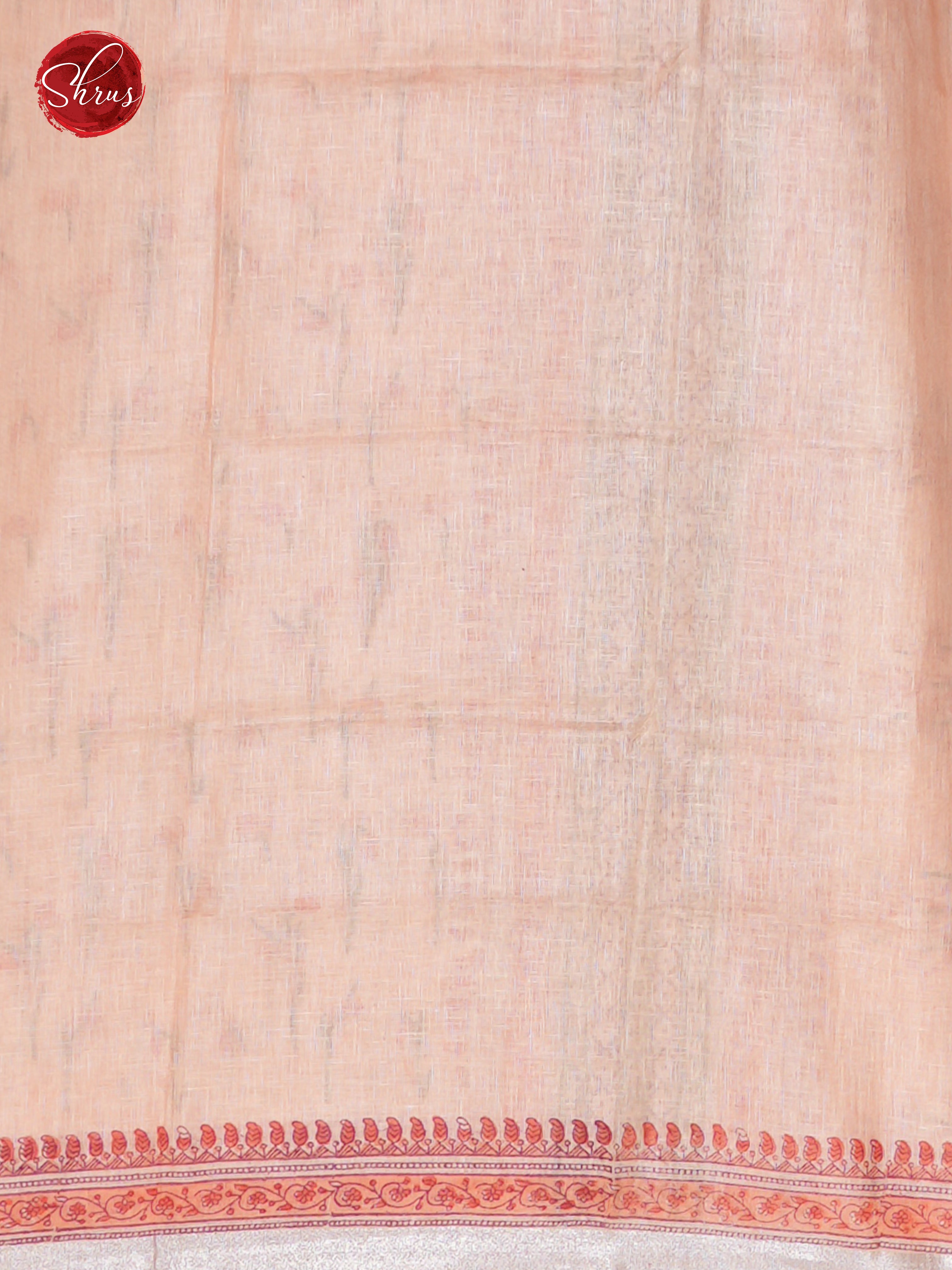 Peach - Linen Saree - Shop on ShrusEternity.com