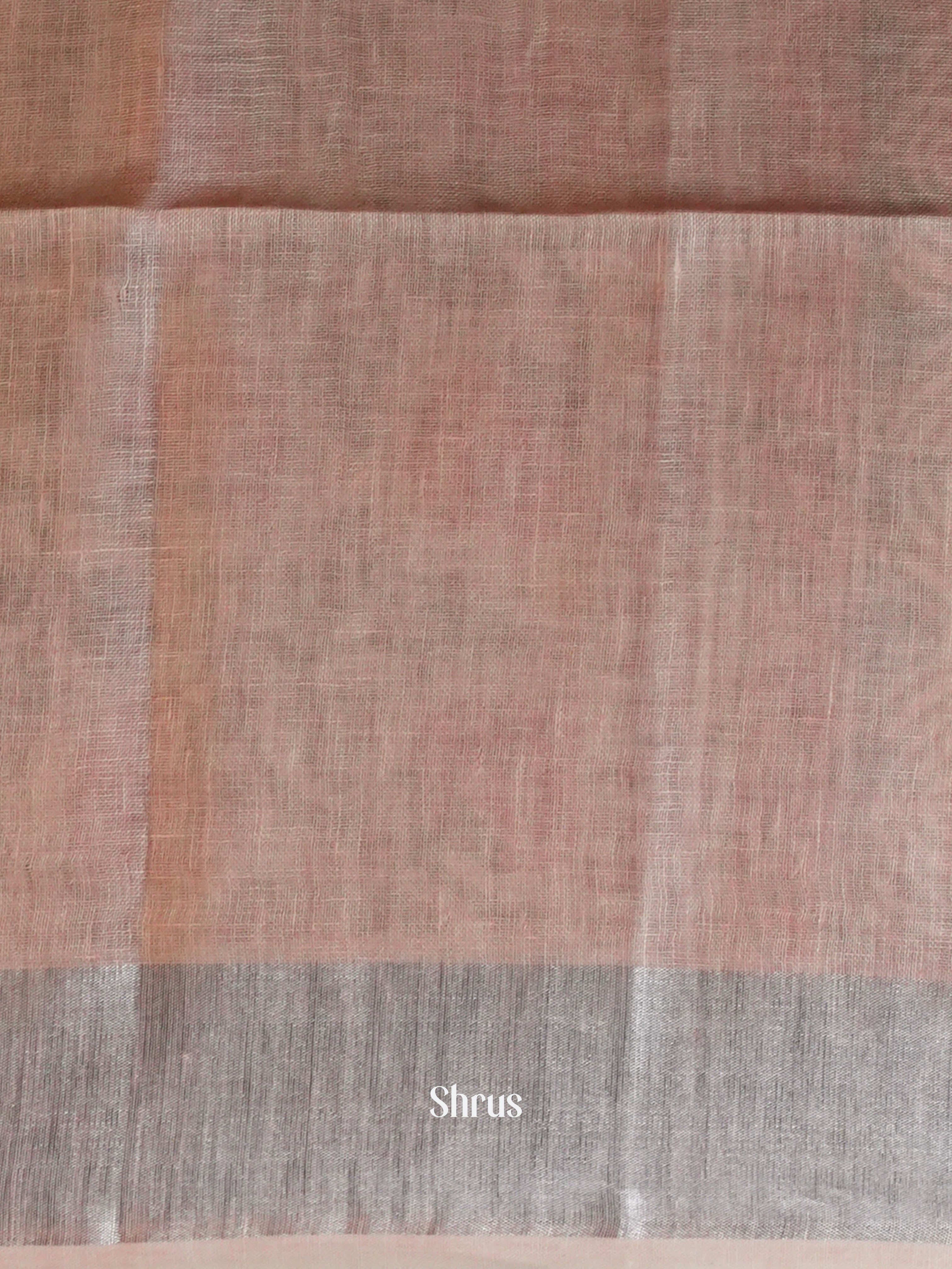 Peachy Orange - Linen Saree Saree - Shop on ShrusEternity.com