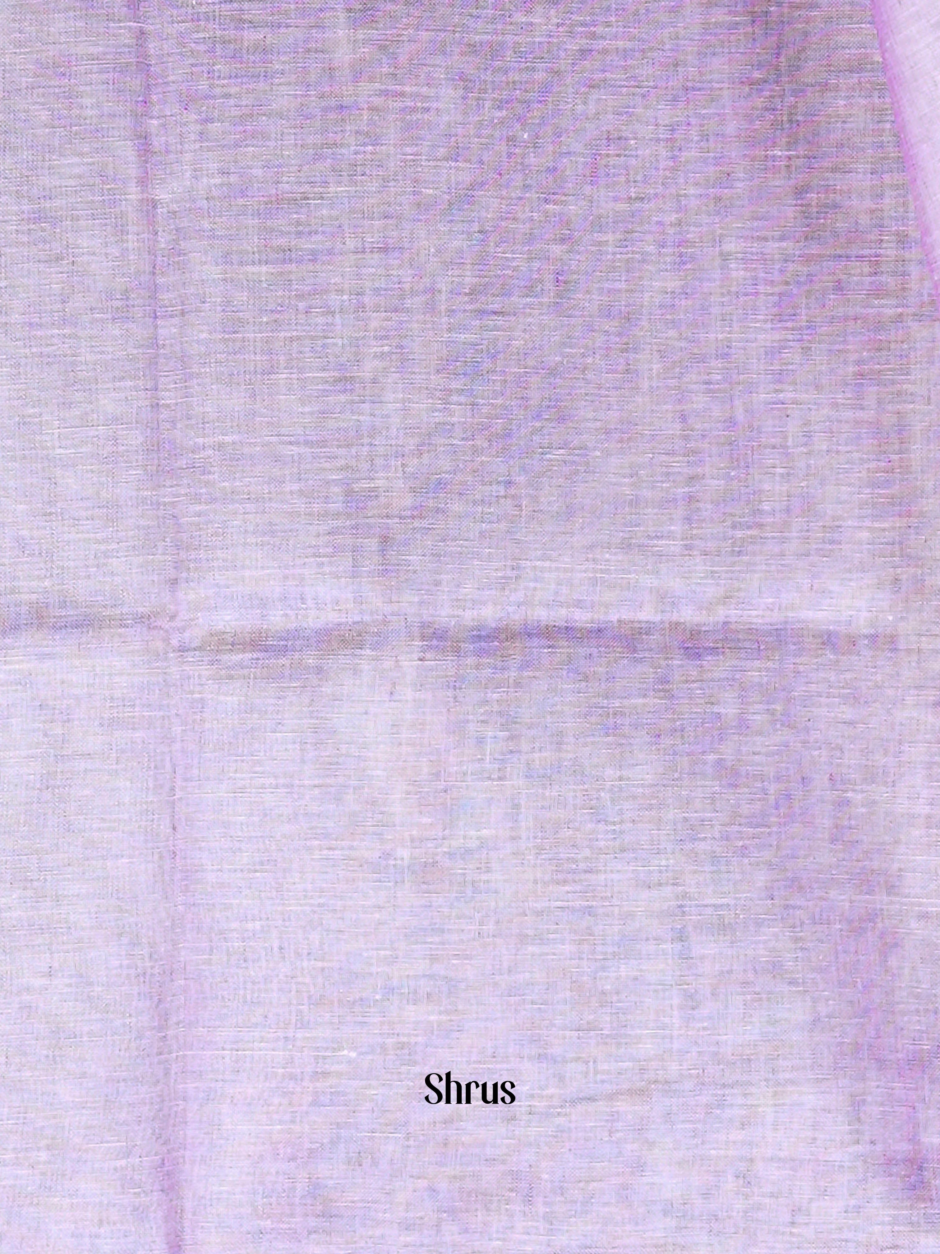 Cream & Purple - Linen Saree - Shop on ShrusEternity.com