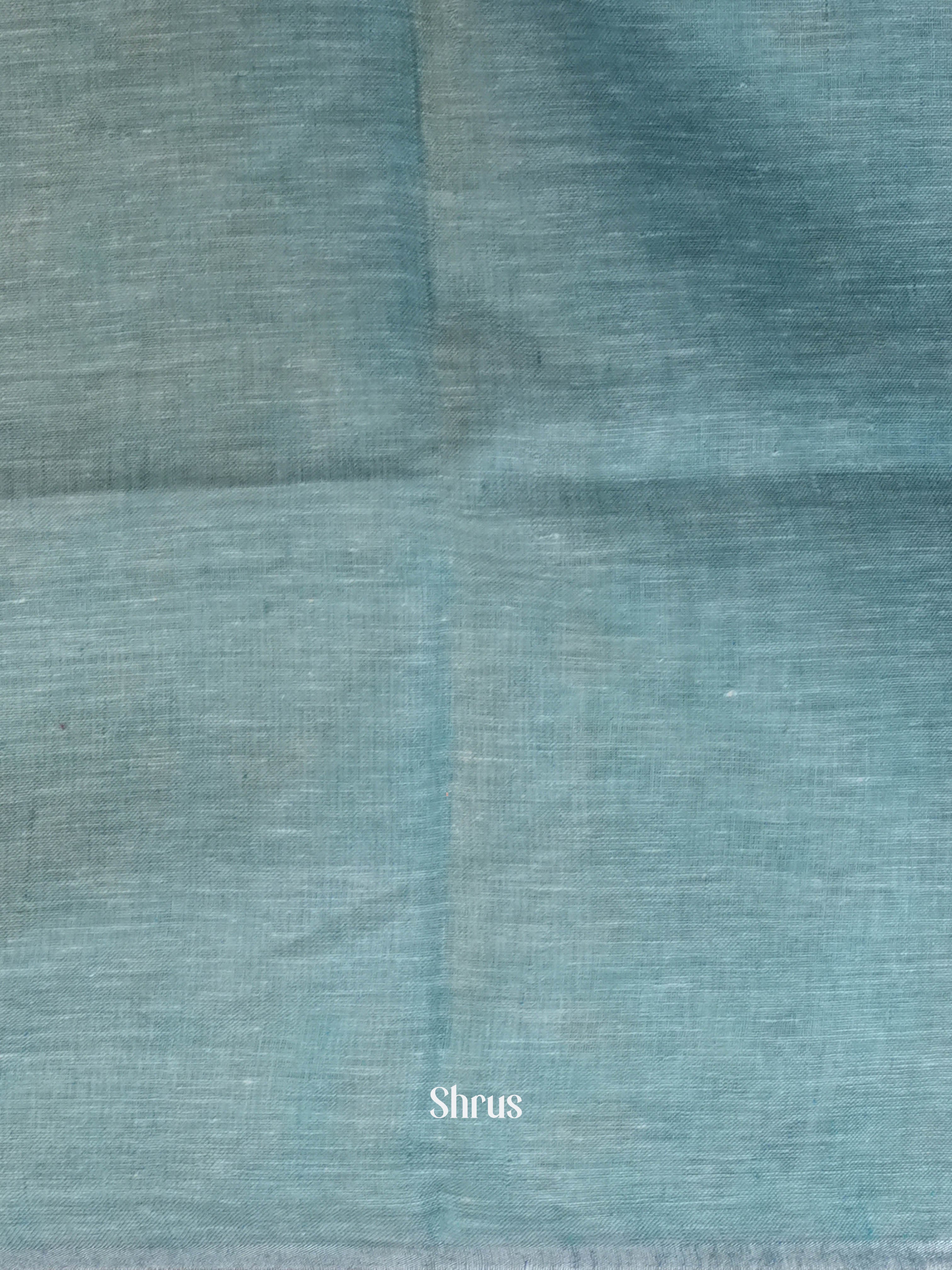 Sky Blue - Linen Saree Saree - Shop on ShrusEternity.com