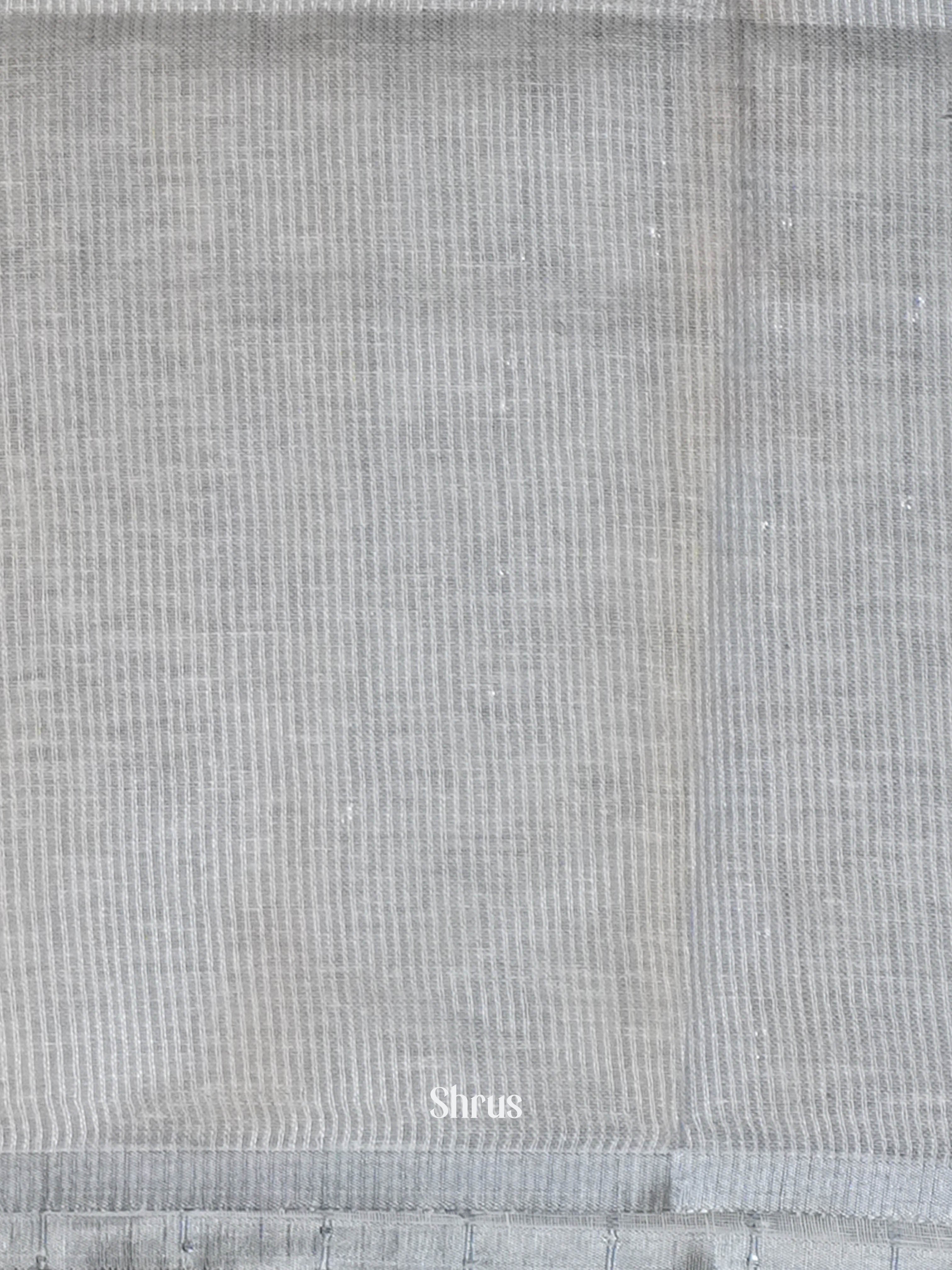 Silverish Grey - Linen Saree Saree - Shop on ShrusEternity.com
