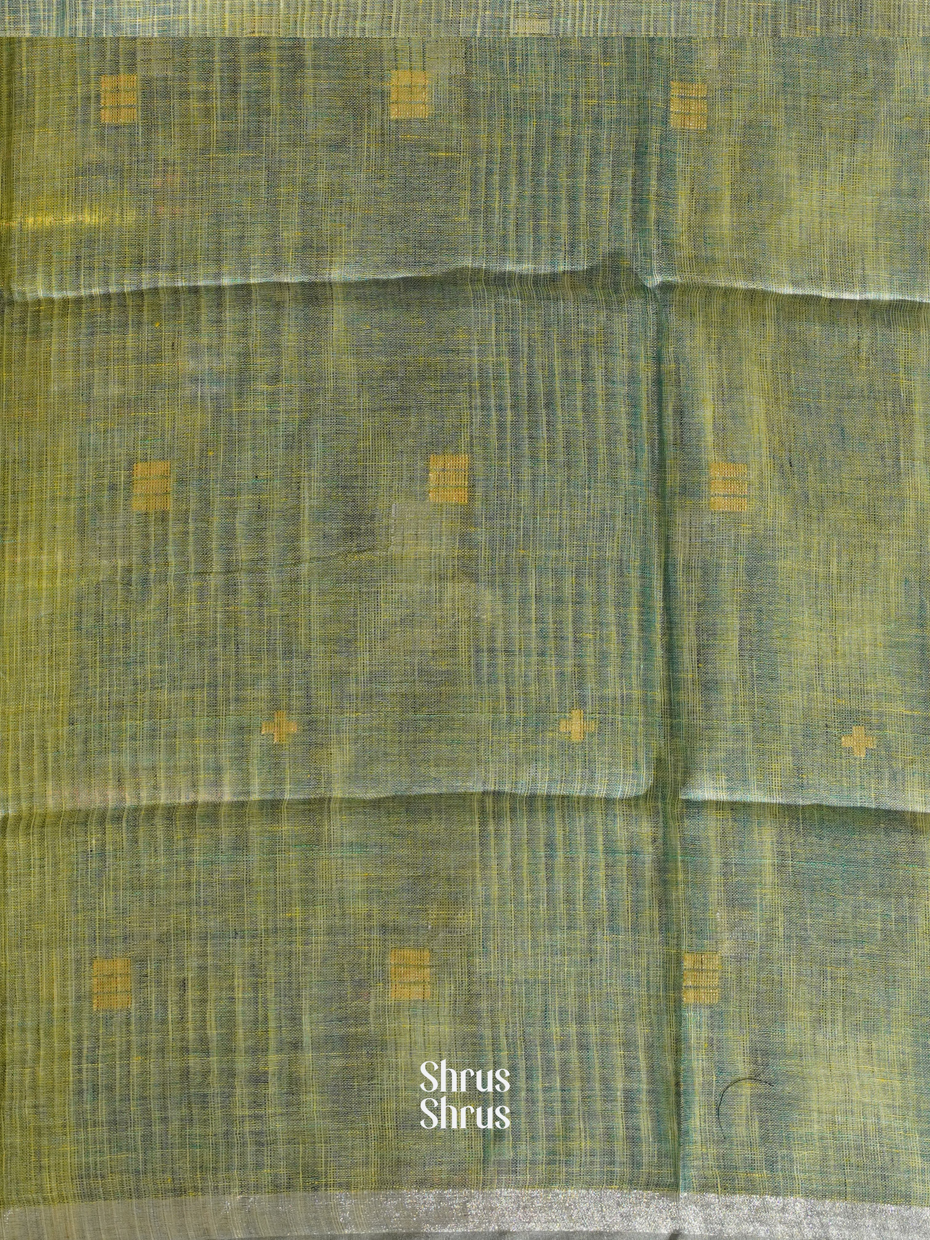 Light Green & Green - Linen Sare - Shop on ShrusEternity.com