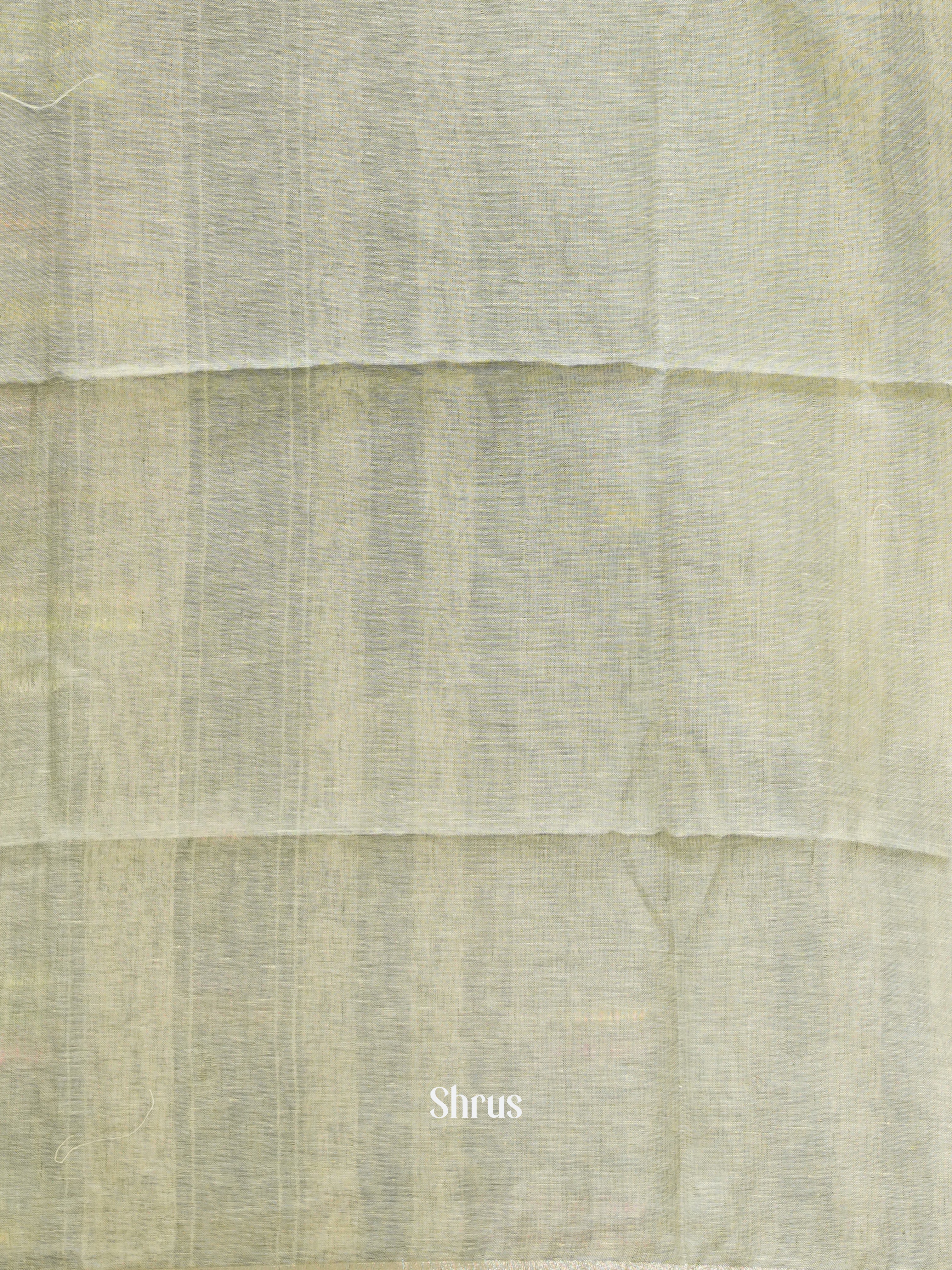 Cream & Grey - Linen Saree - Shop on ShrusEternity.com