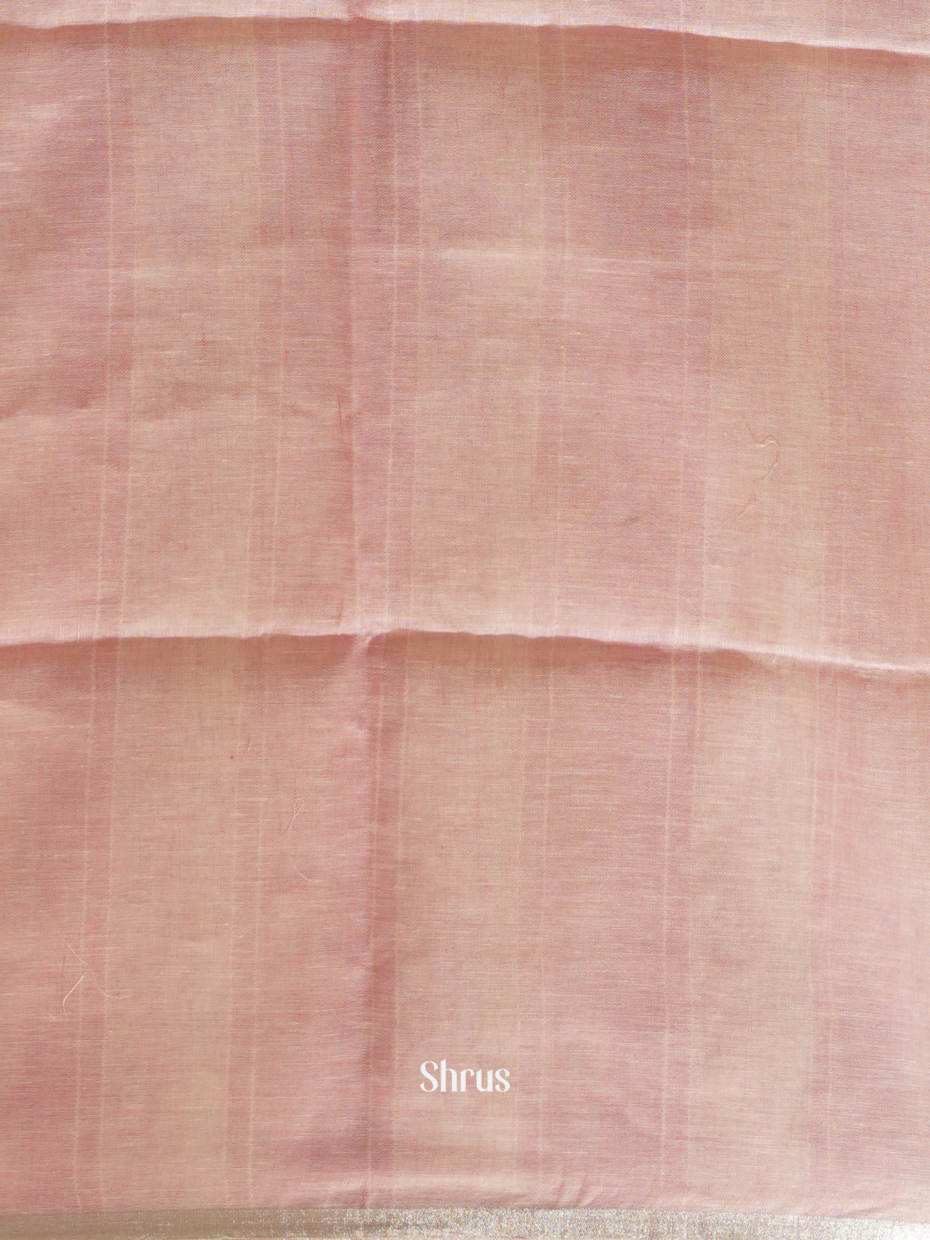 Cream & Pink - Linen Saree - Shop on ShrusEternity.com