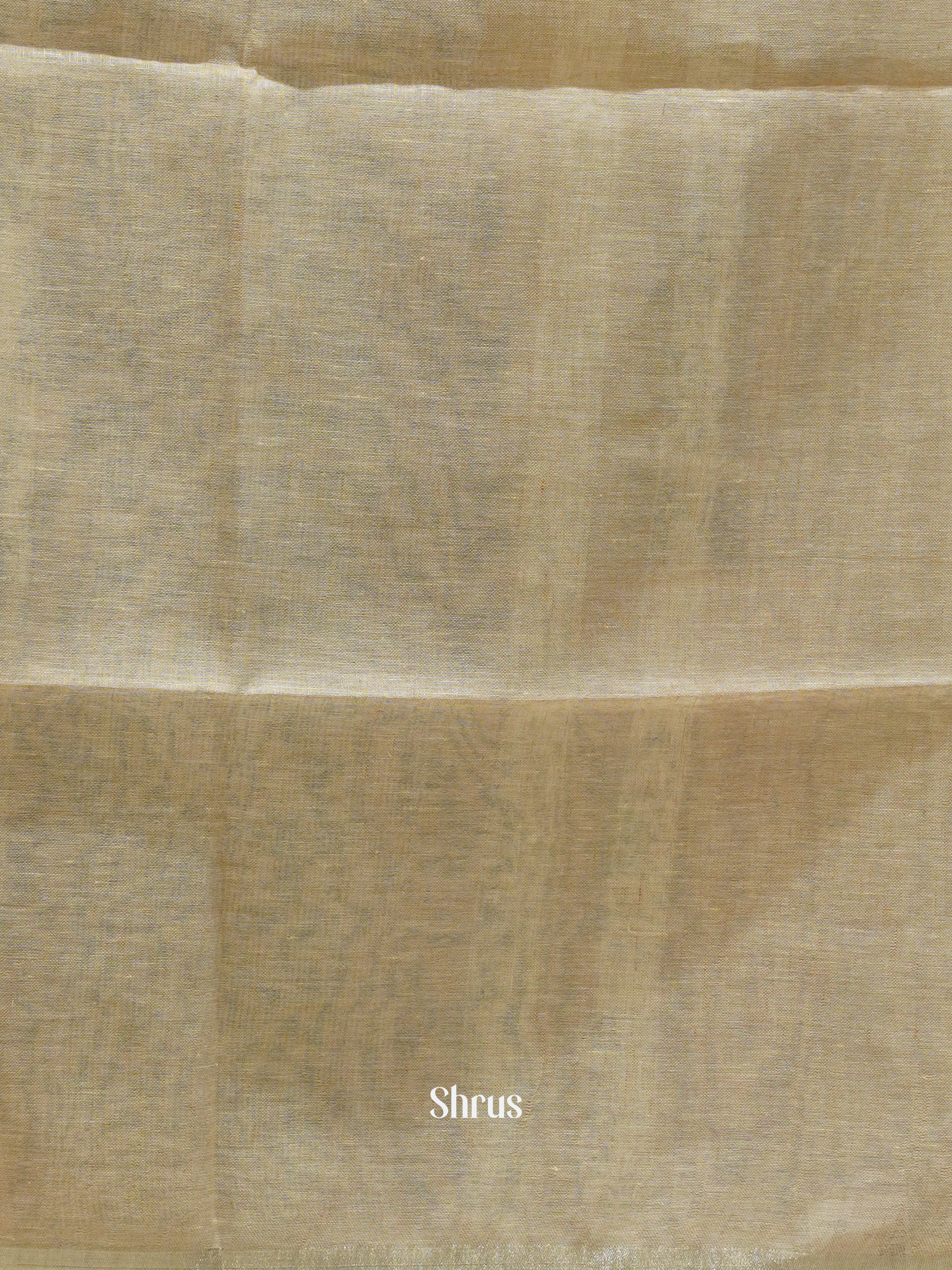 Cream & Grey - Linen Saree - Shop on ShrusEternity.com