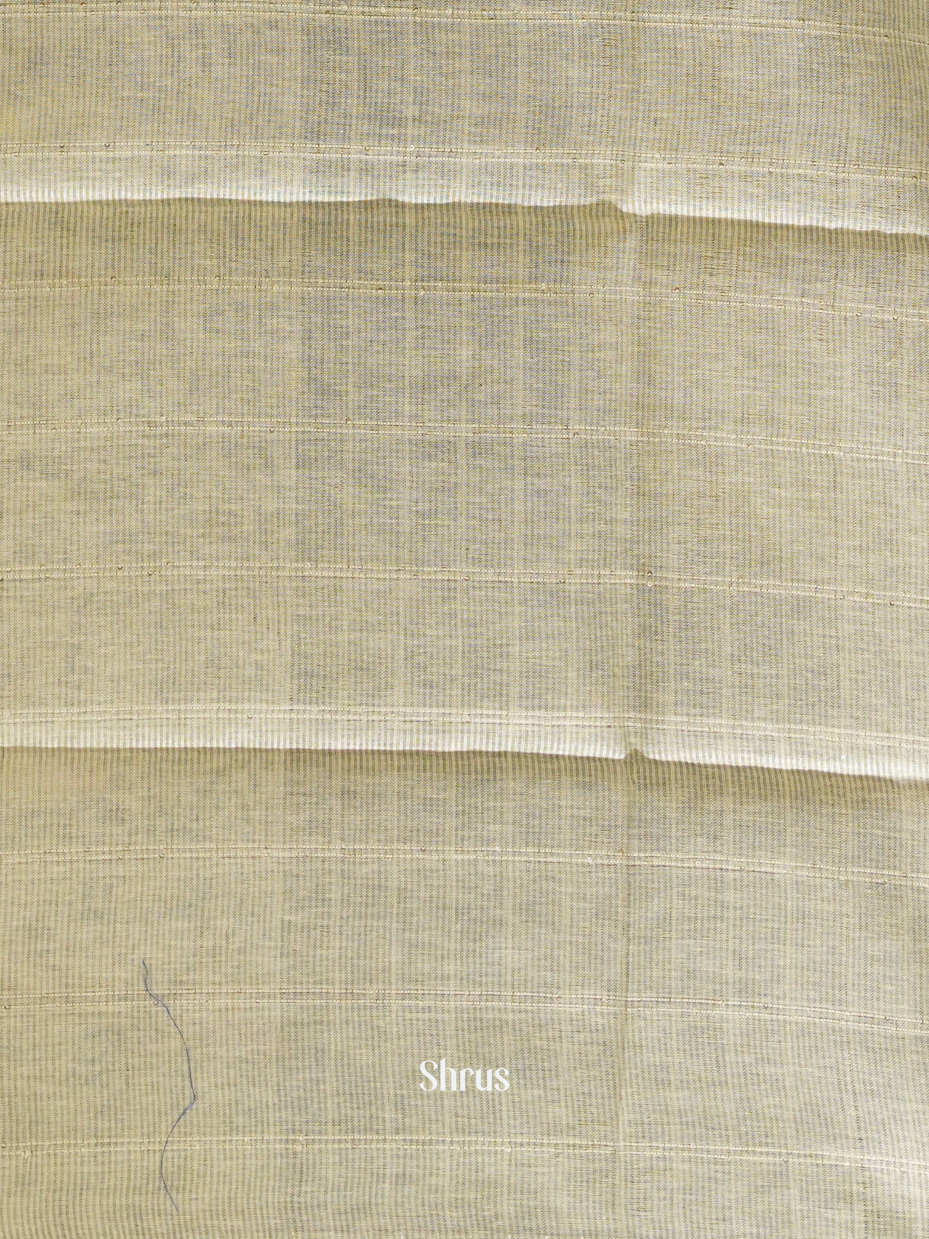 Cream & Grey - Linen Saree - Shop on ShrusEternity.com