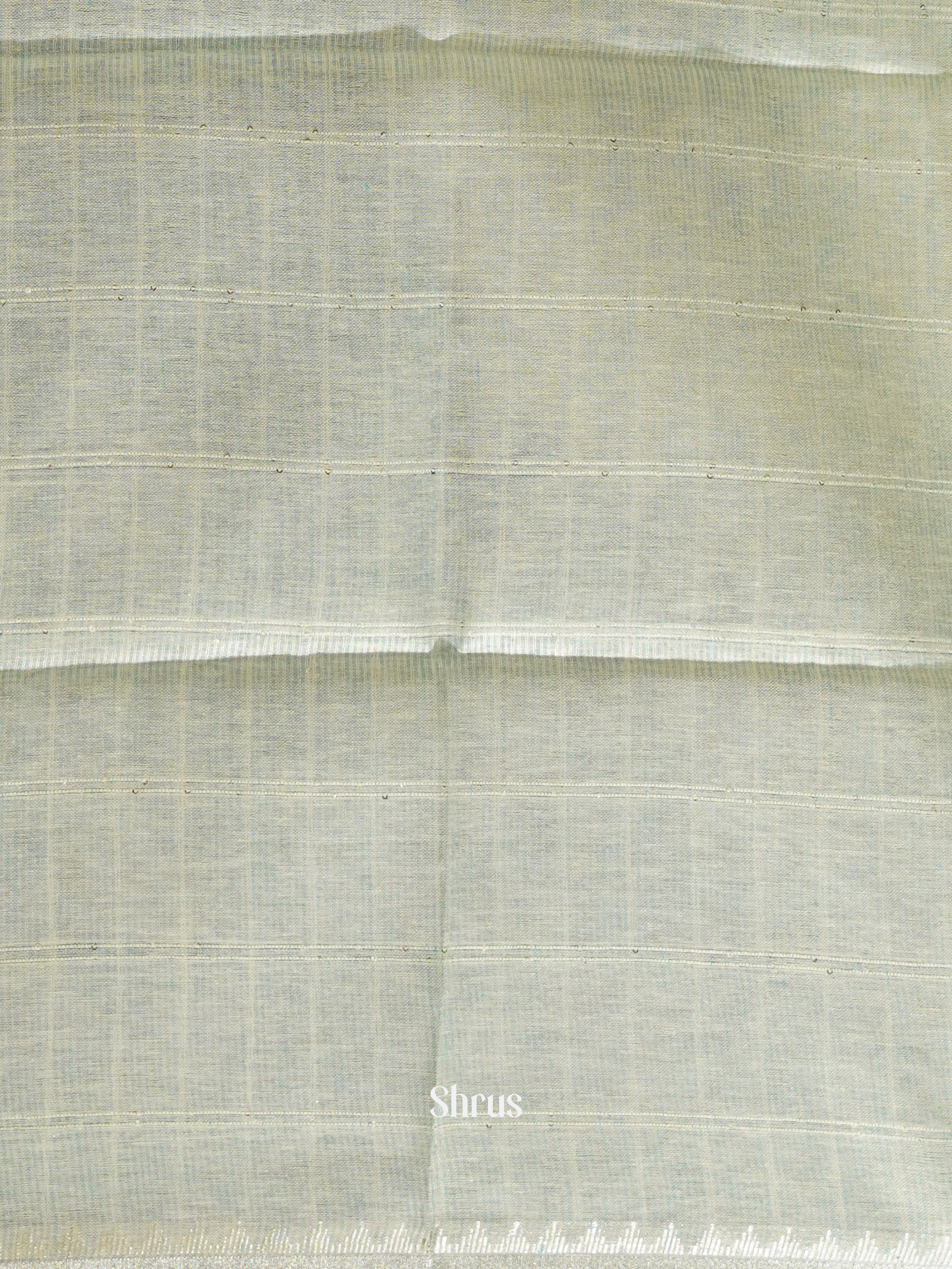 Cream & Blue - Linen Saree - Shop on ShrusEternity.com