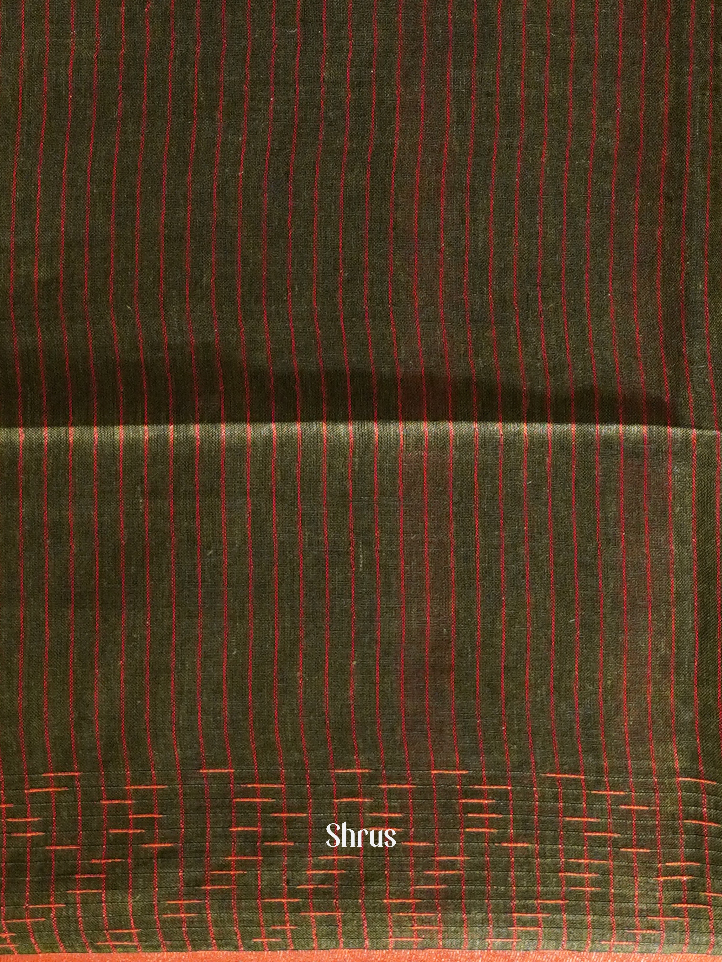 Green & Red - Linen Saree - Shop on ShrusEternity.com
