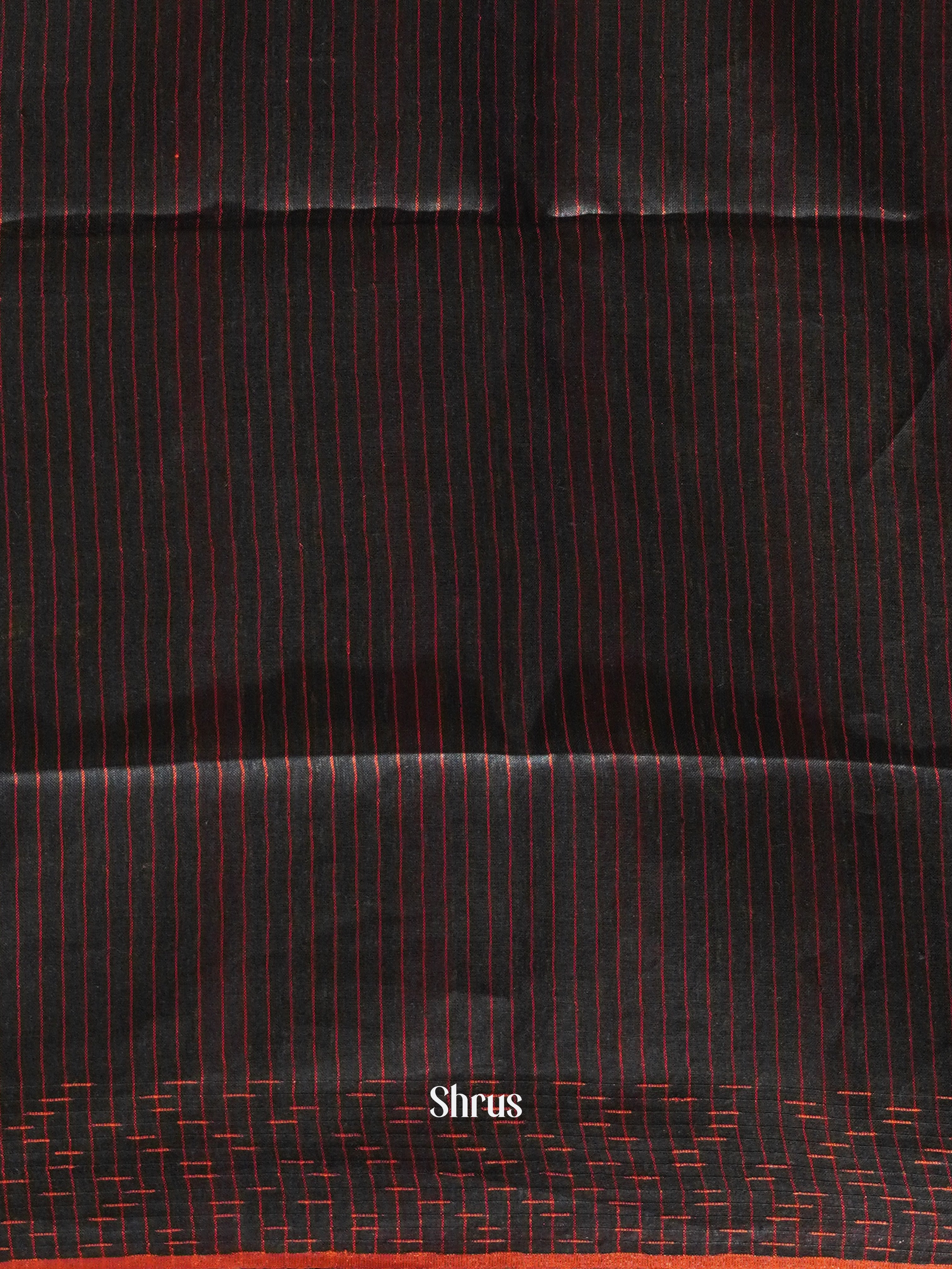 Black & Red - Linen Saree - Shop on ShrusEternity.com