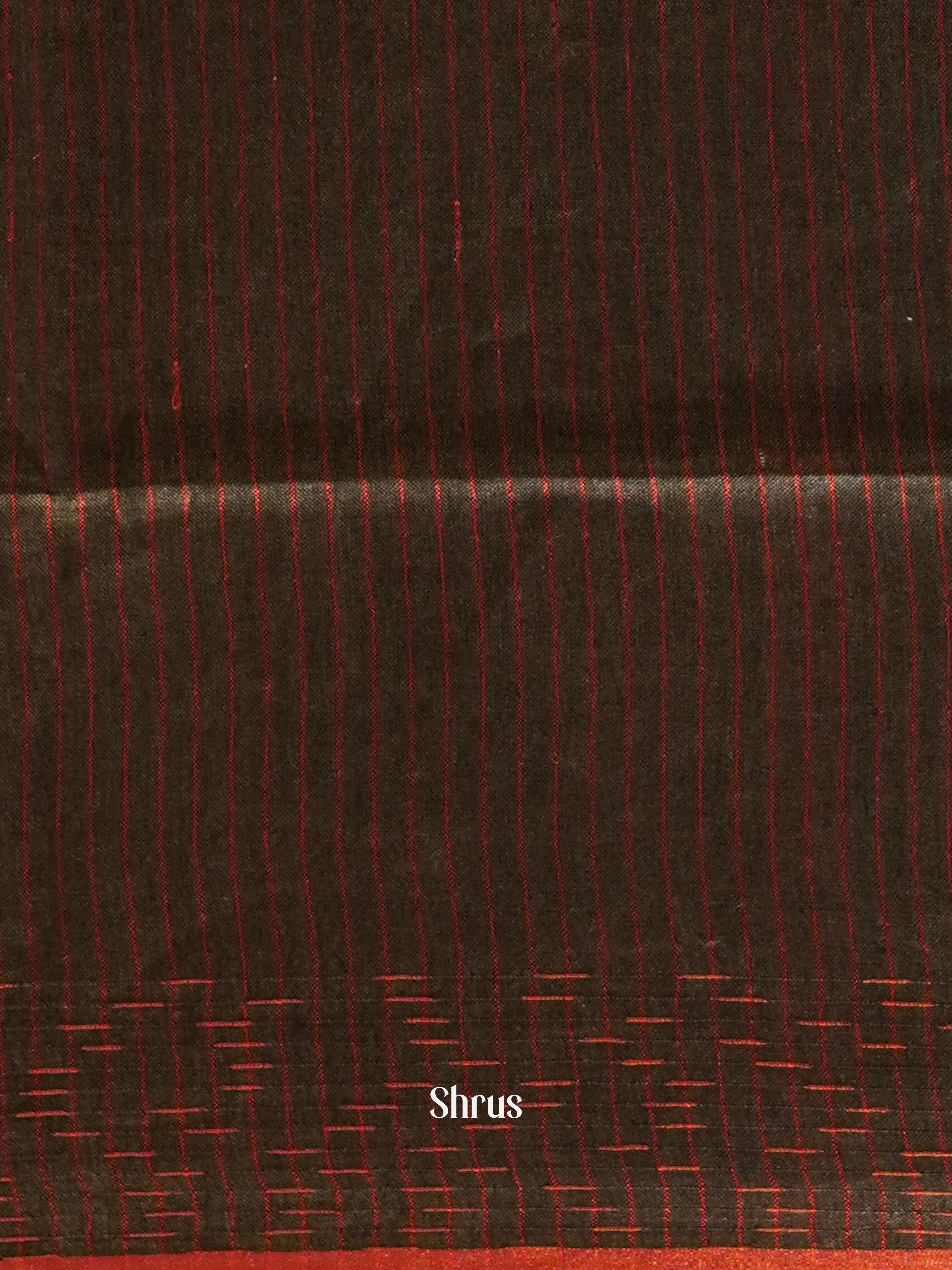 Grey & Red - Linen Saree - Shop on ShrusEternity.com