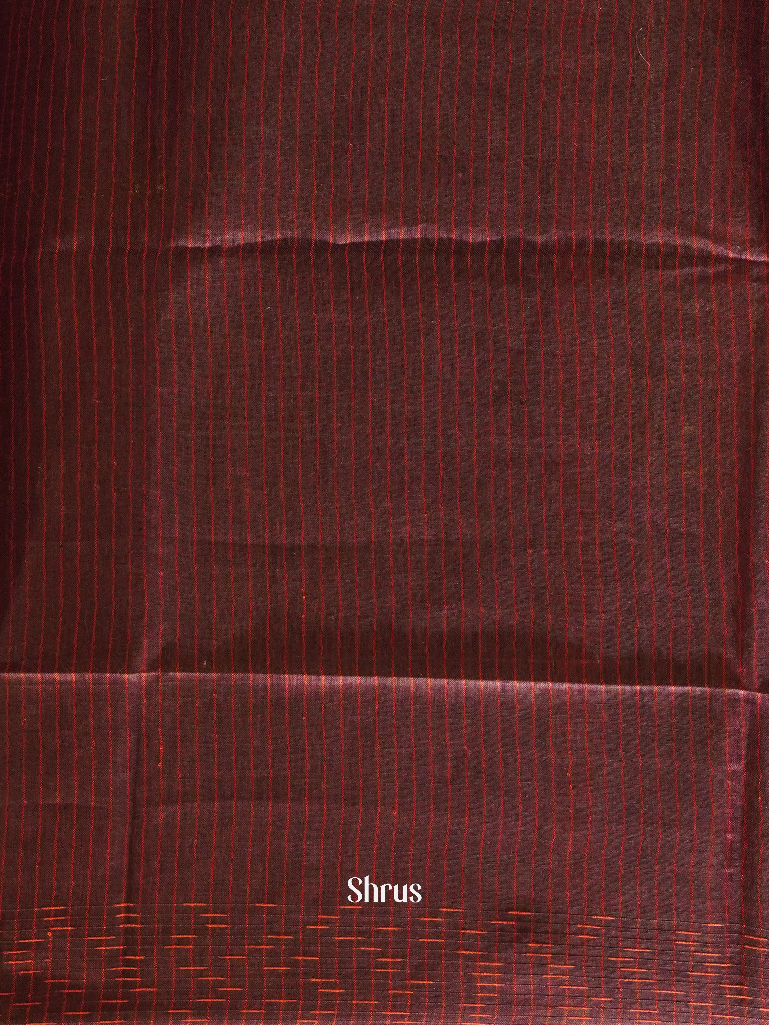Wine & Red - Linen Saree - Shop on ShrusEternity.com