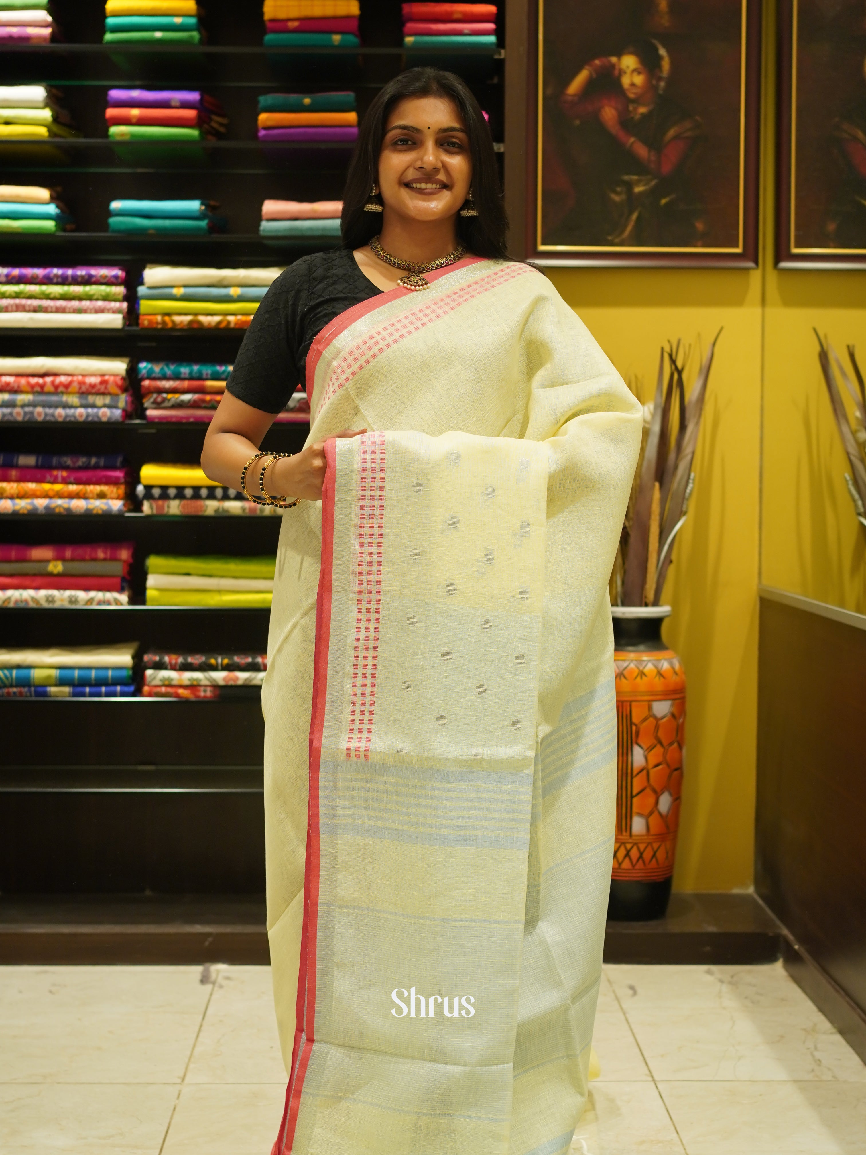 Mild Green - Linen saree - Shop on ShrusEternity.com