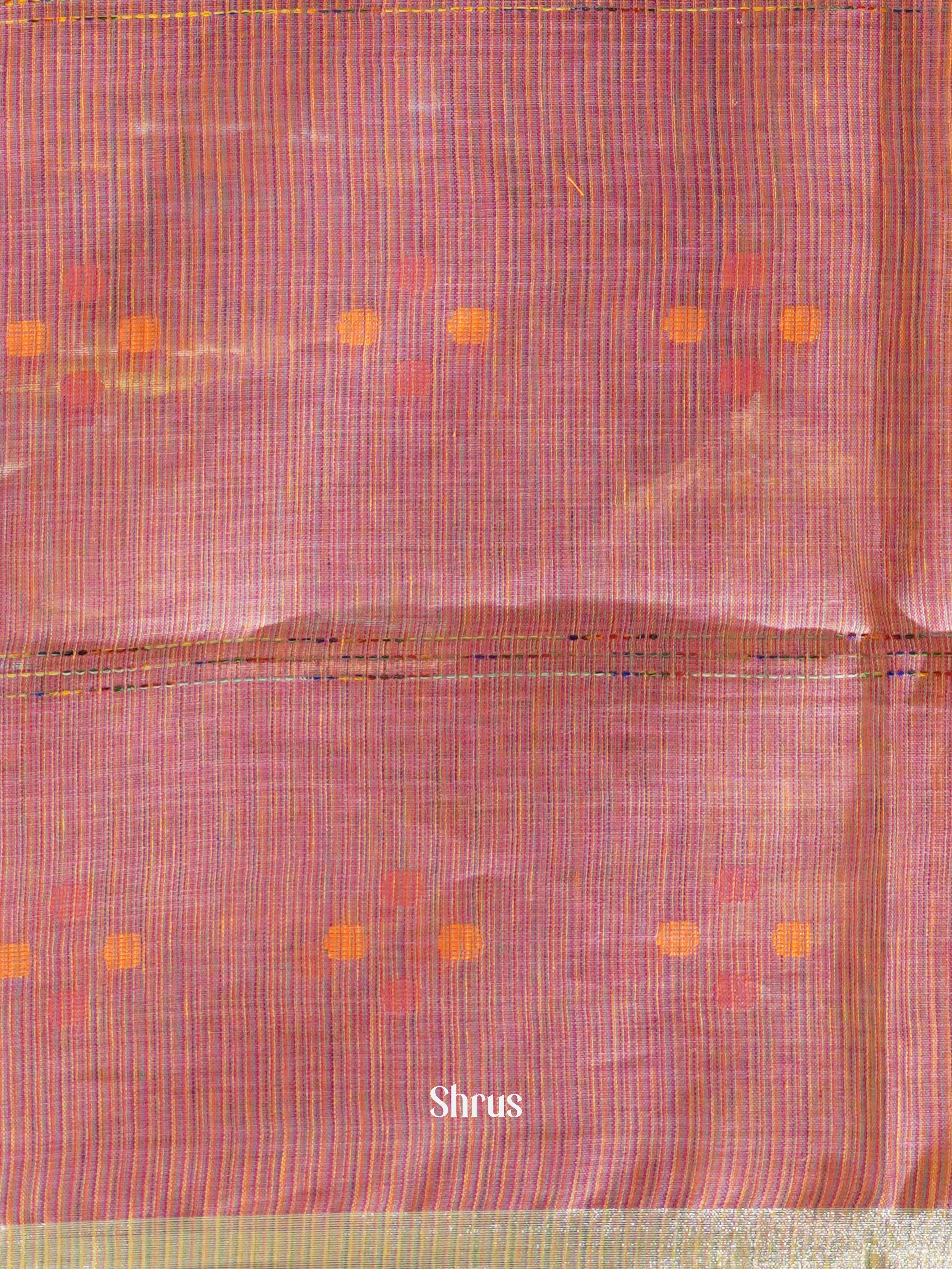 Peach & Pink - Linen Saree - Shop on ShrusEternity.com