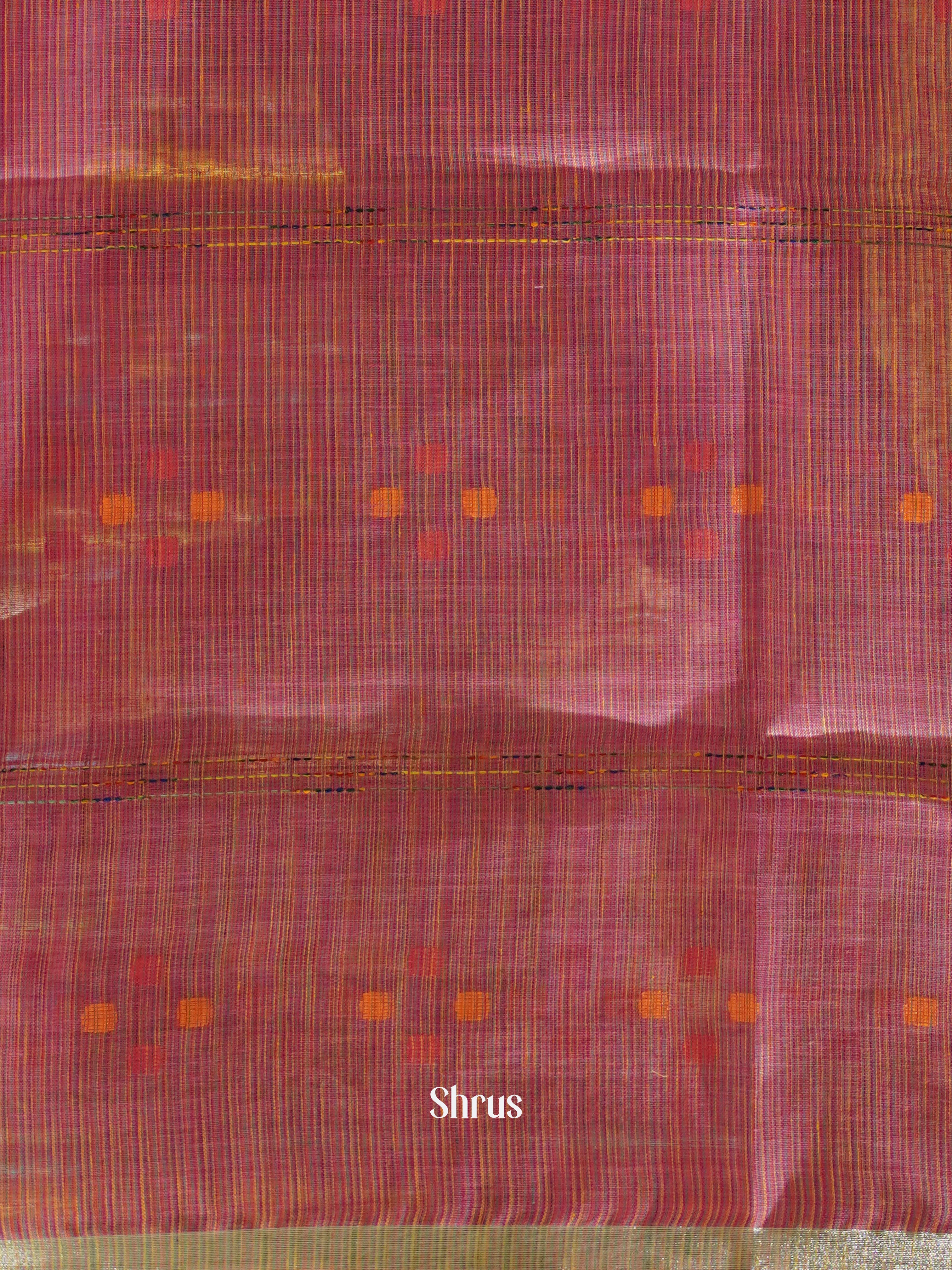 Pink & Orange - Linen Saree - Shop on ShrusEternity.com