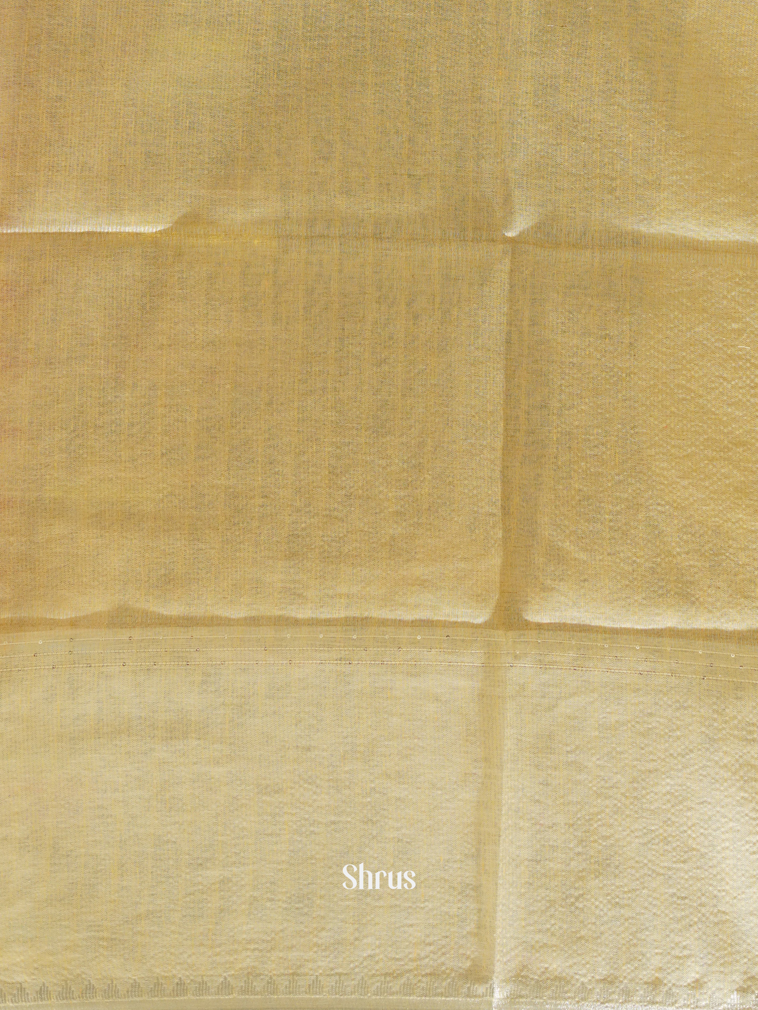 Mild Yellow & Cream - Linen Saree - Shop on ShrusEternity.com