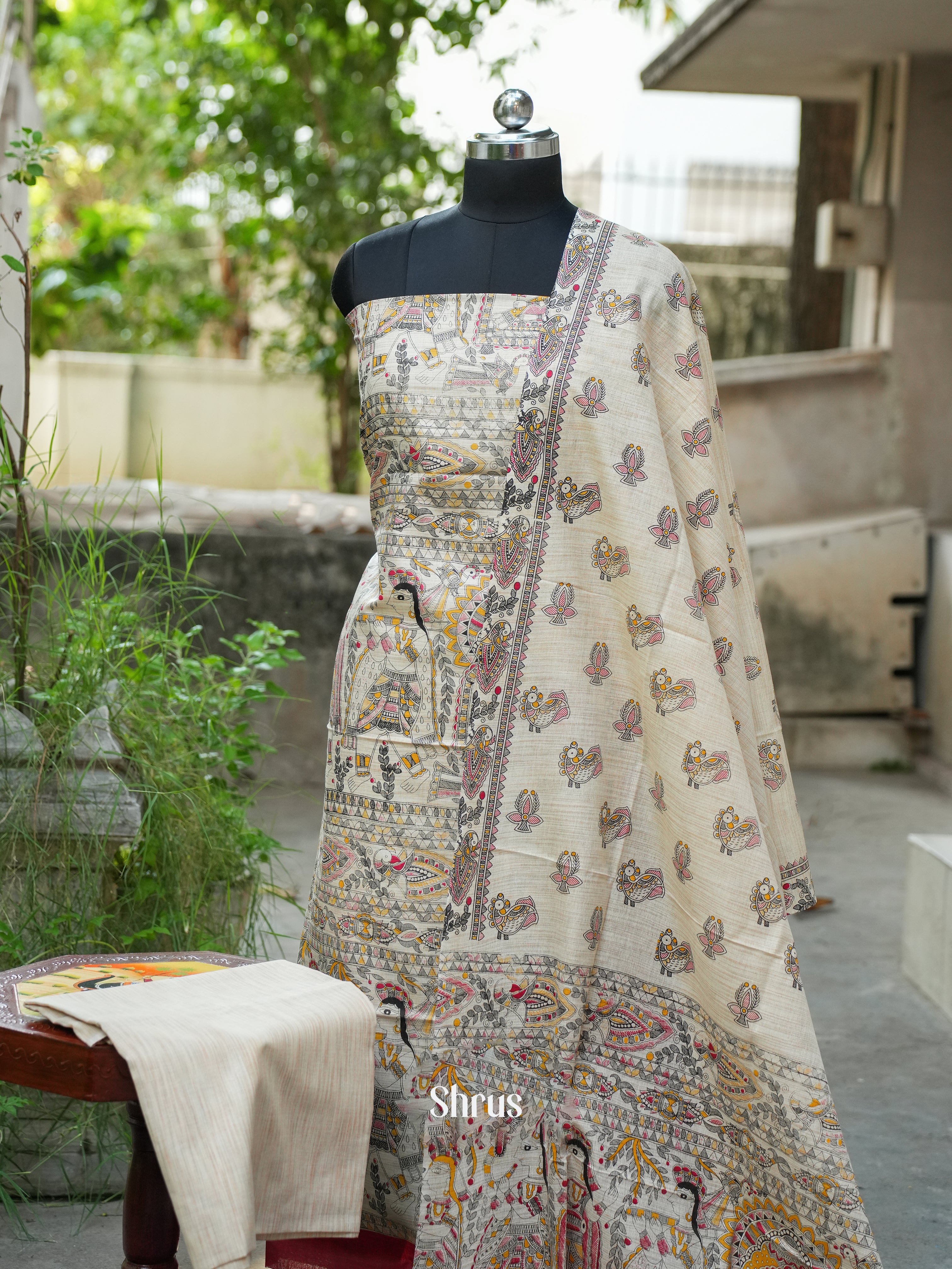 Cream - Madhubani salwar - Shop on ShrusEternity.com