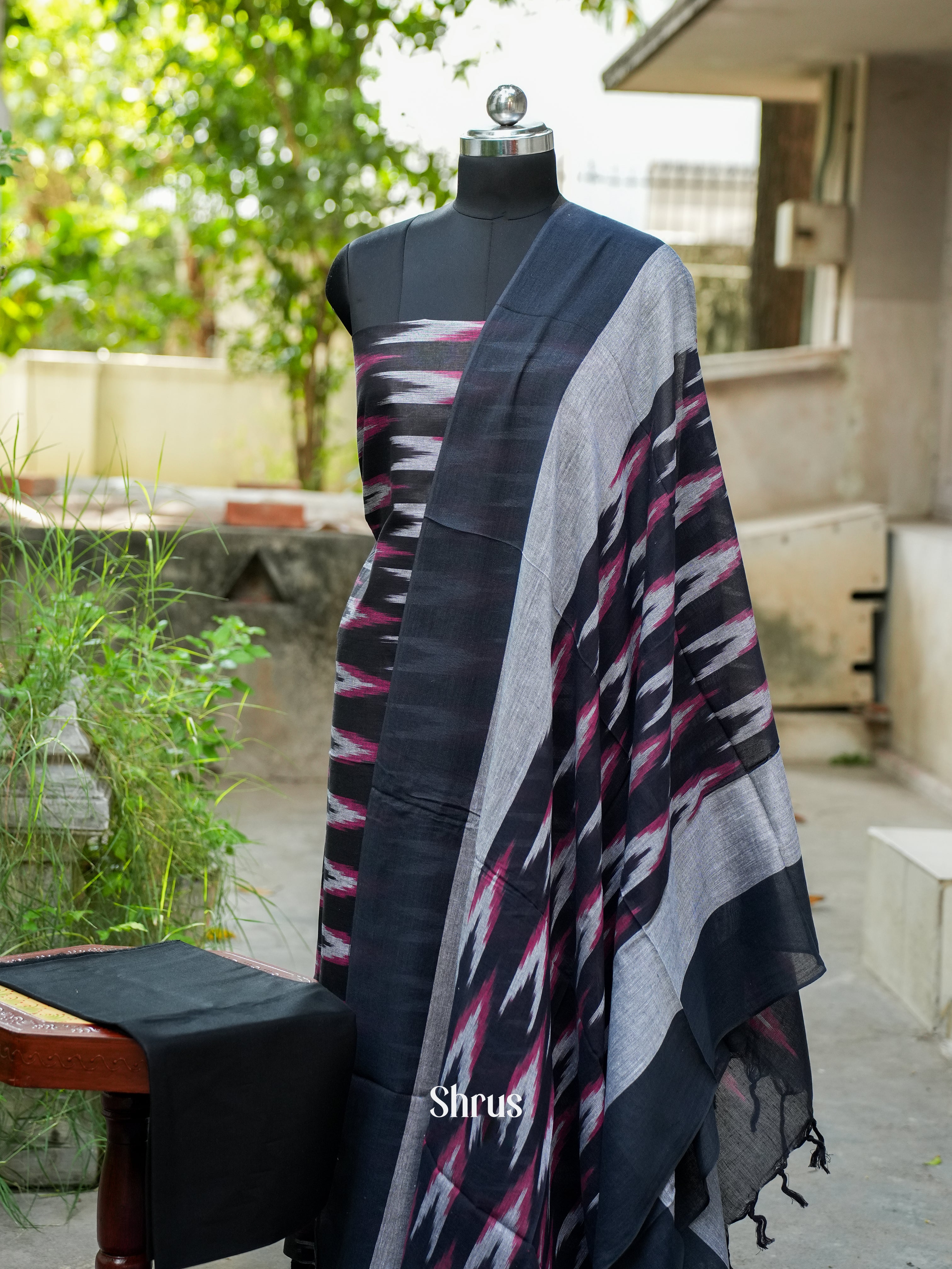 Black - Ikkat Salwar - Shop on ShrusEternity.com