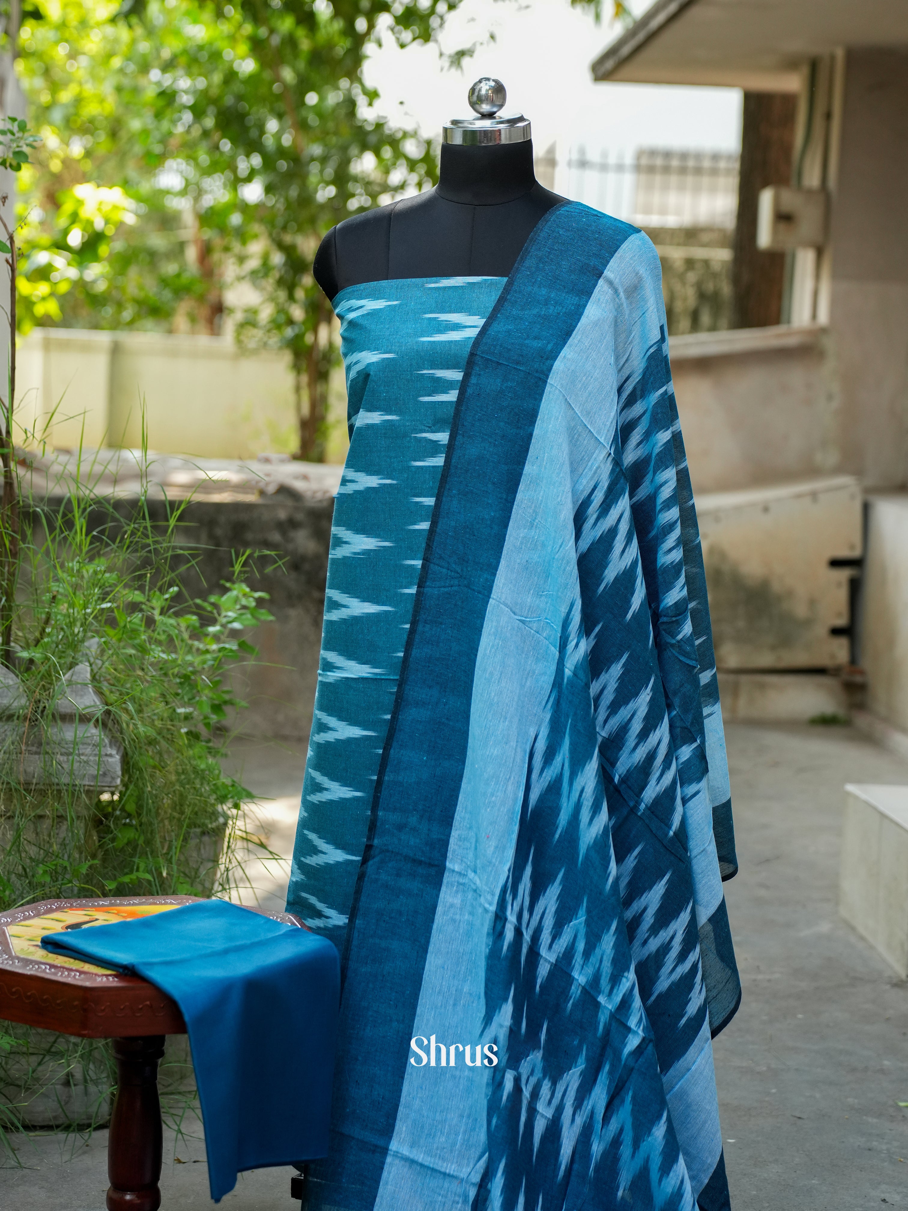 Blue - Ikkat Salwar - Shop on ShrusEternity.com