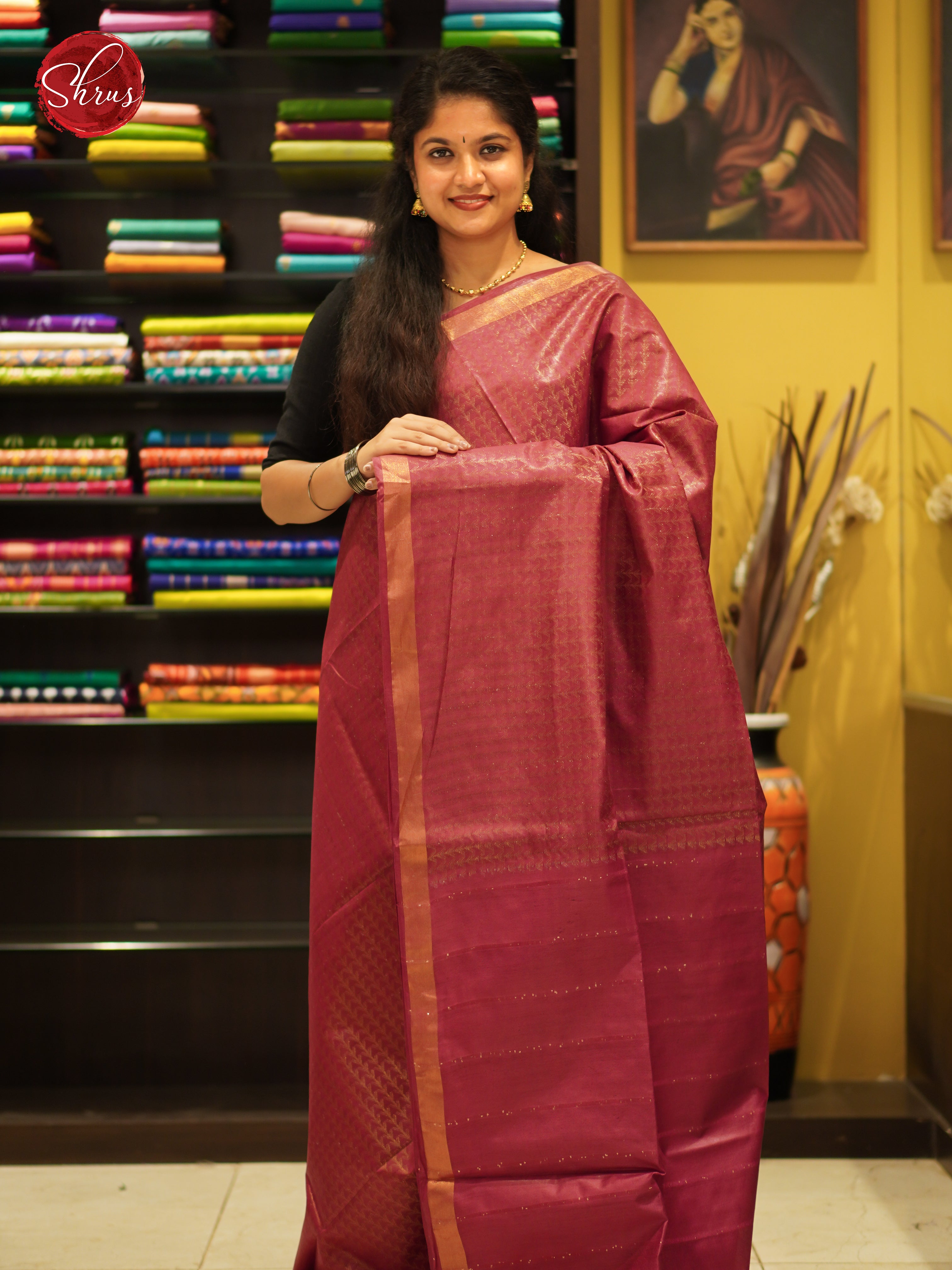 Red(Single Tone) - Semi Tussar Saree - Shop on ShrusEternity.com