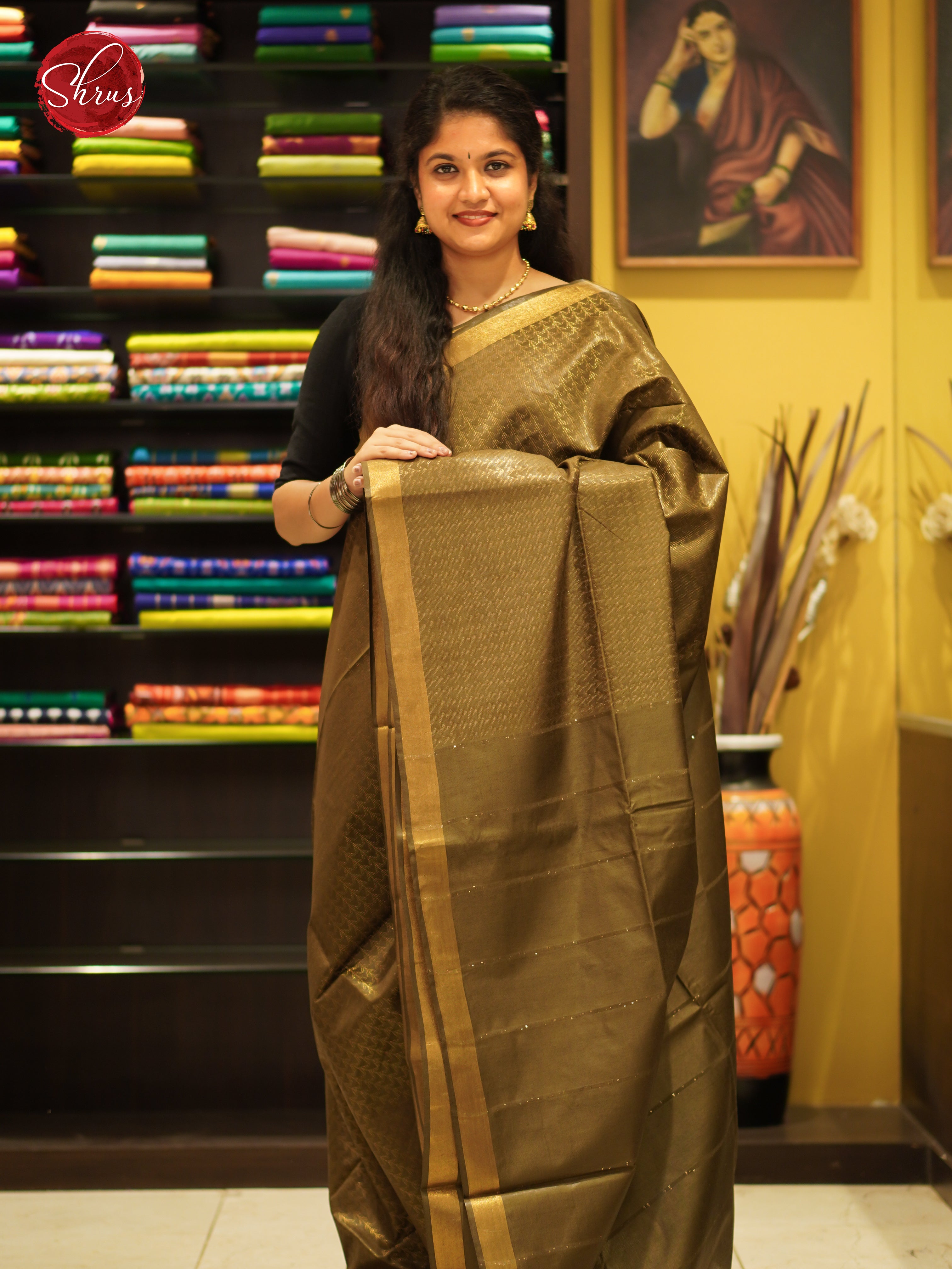 Green(Single Tone) - Semi Tussar Saree - Shop on ShrusEternity.com
