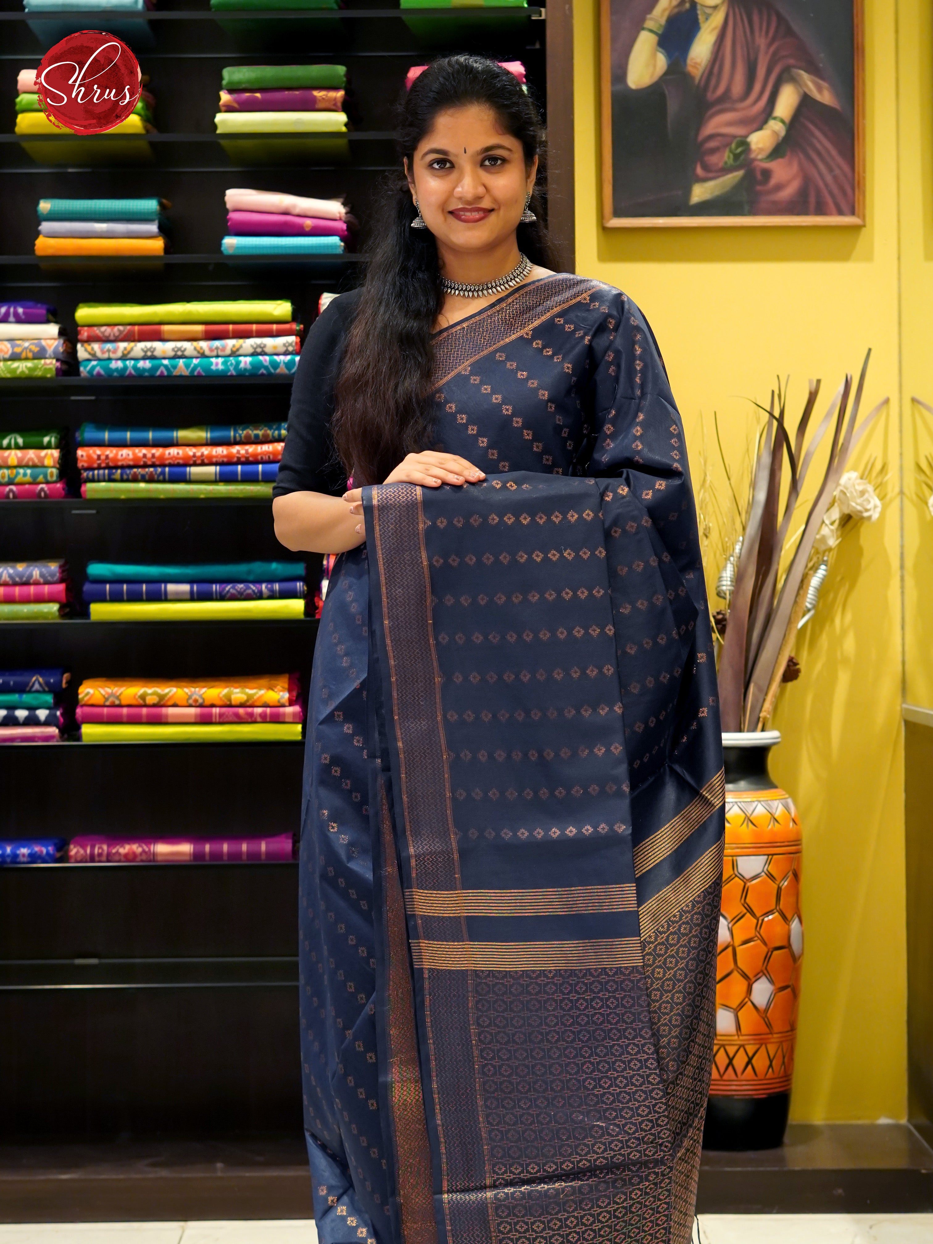 Blue(Single Tone) - Semi Tussar - Shop on ShrusEternity.com