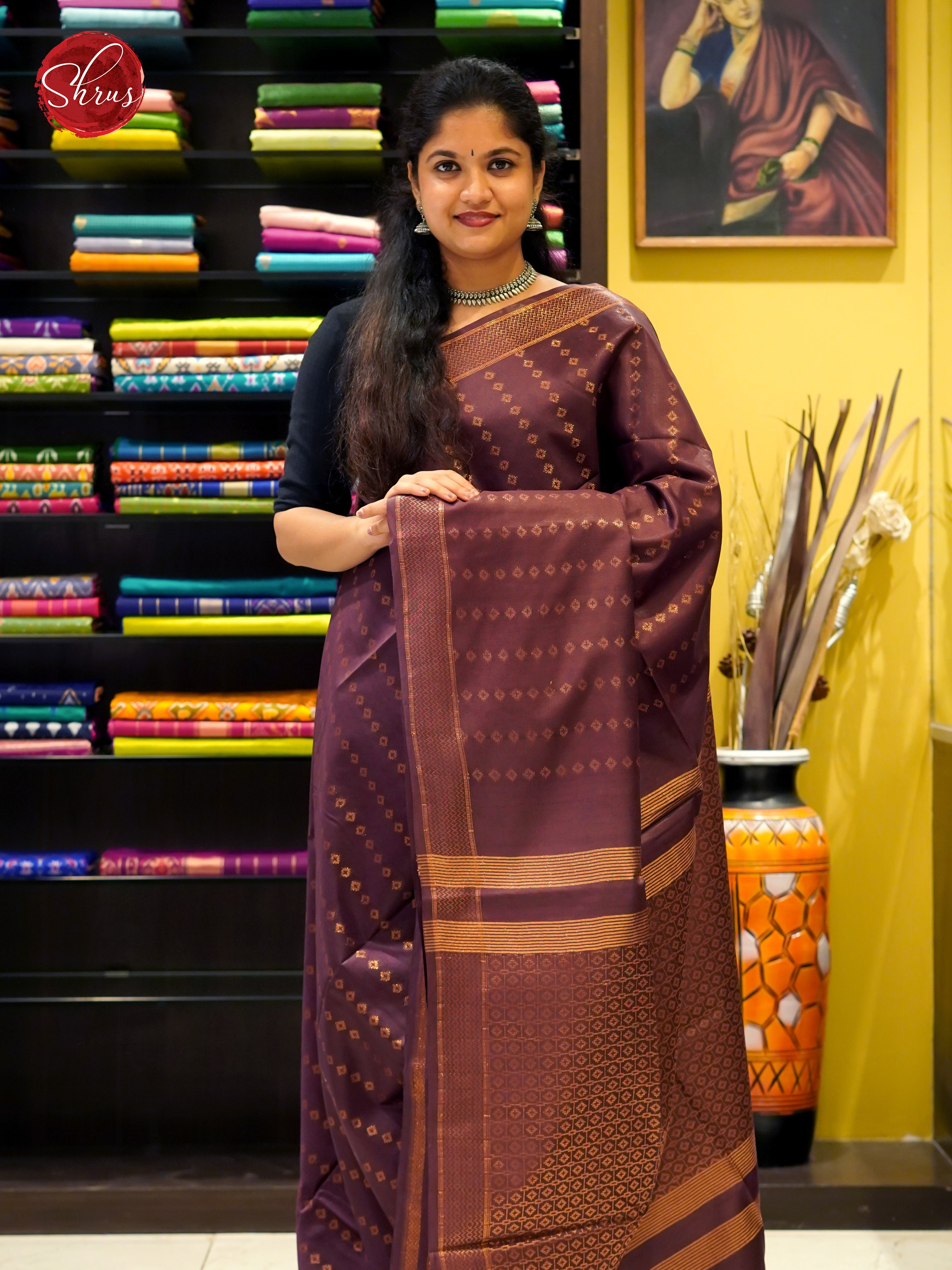 Brown(Single Tone) - Semi Tussar - Shop on ShrusEternity.com