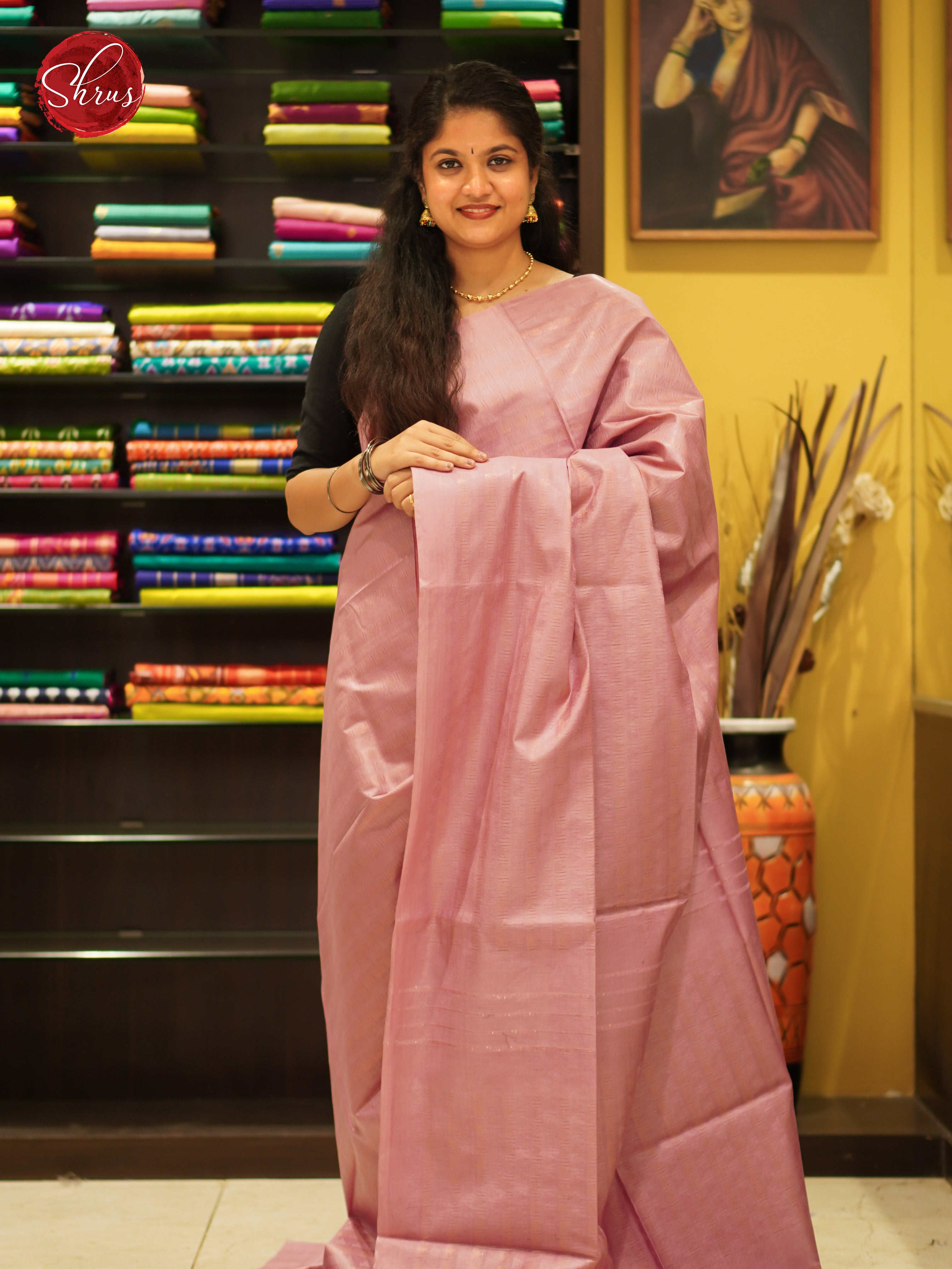 Pink(Single Tone) - Semi Tussar Saree - Shop on ShrusEternity.com