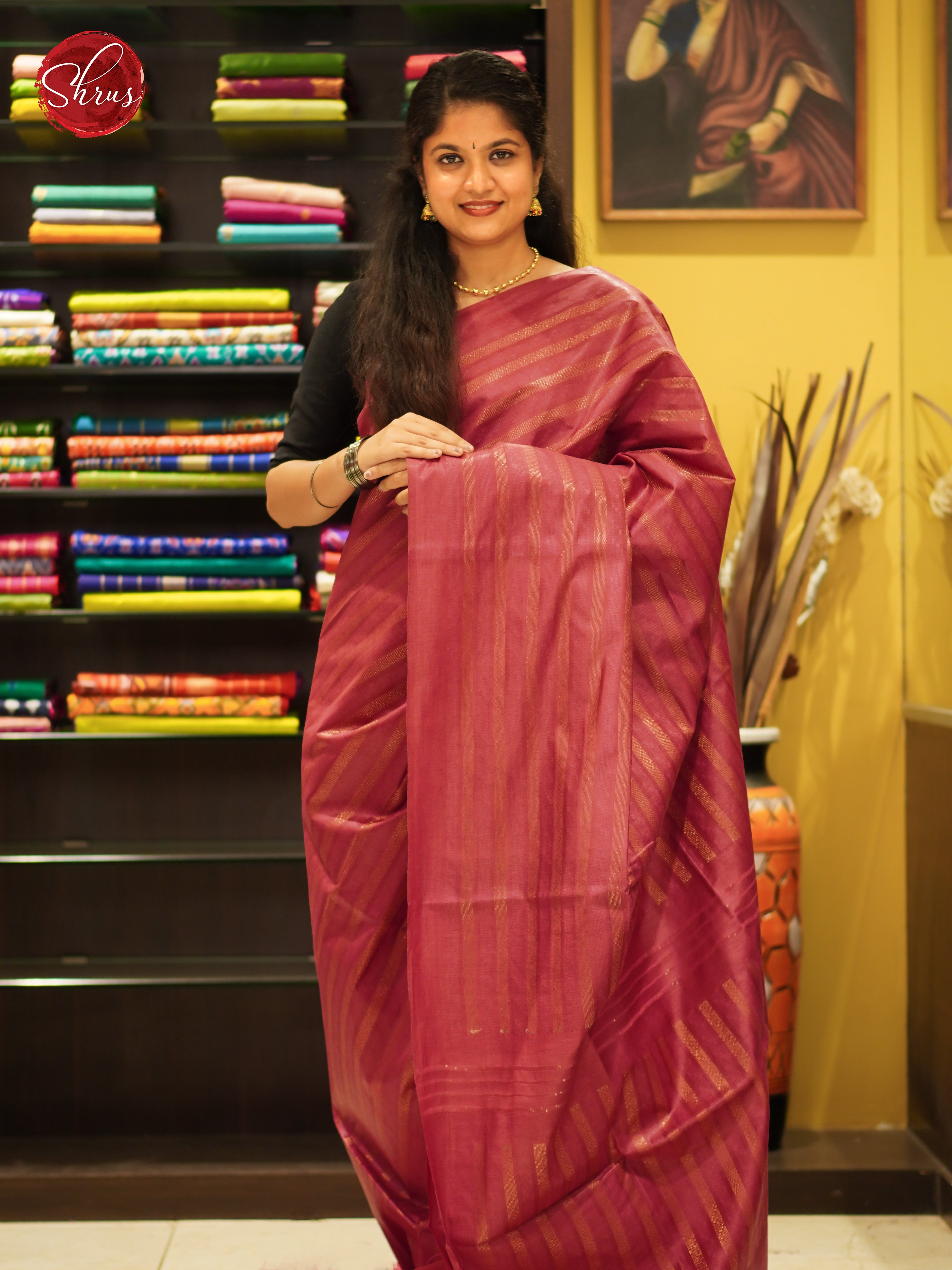 Red(Single Tone) - Semi Tussar Saree - Shop on ShrusEternity.com