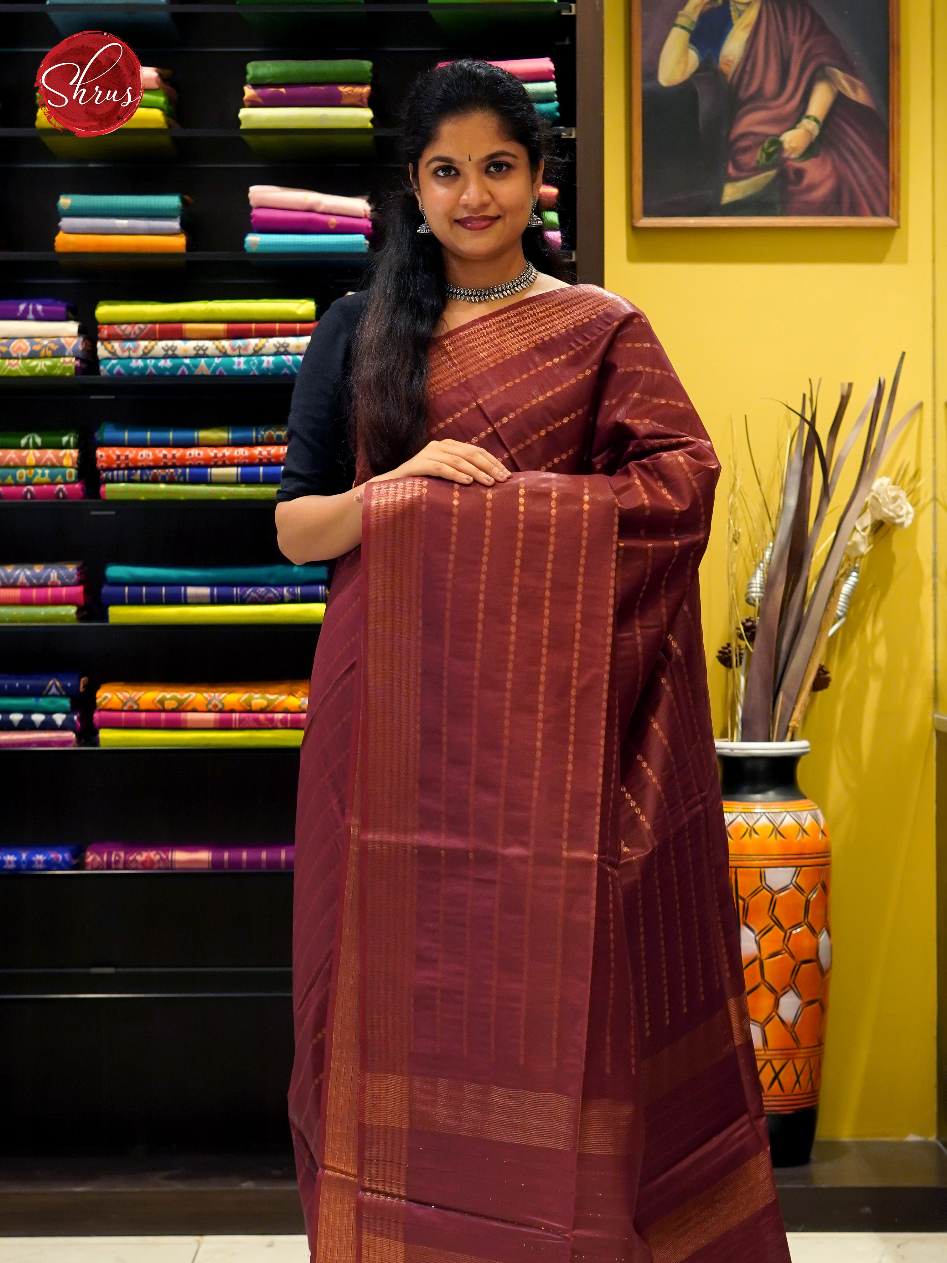 Brown(Single Tone) - Semi Tussar - Shop on ShrusEternity.com