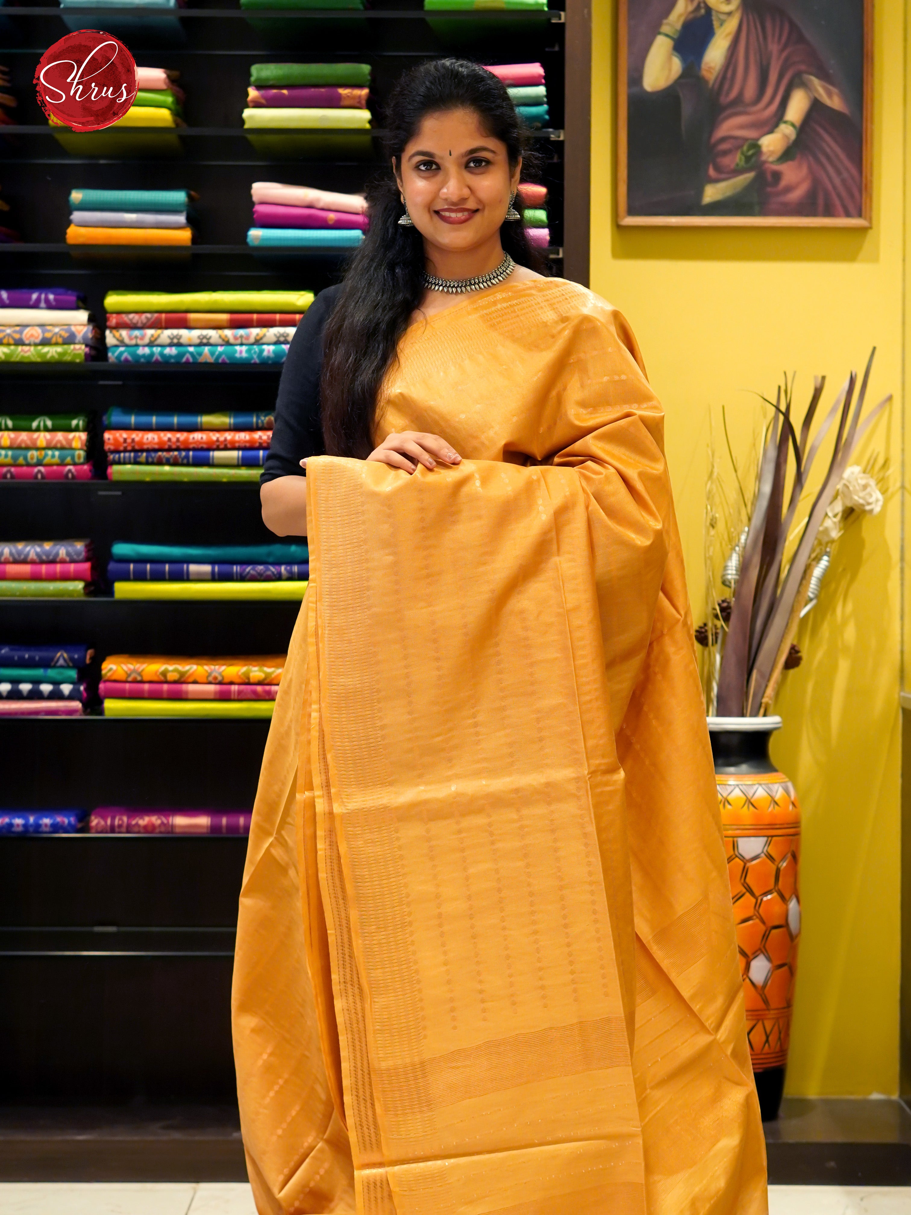 Orange(Single Tone) - Semi Tussar - Shop on ShrusEternity.com